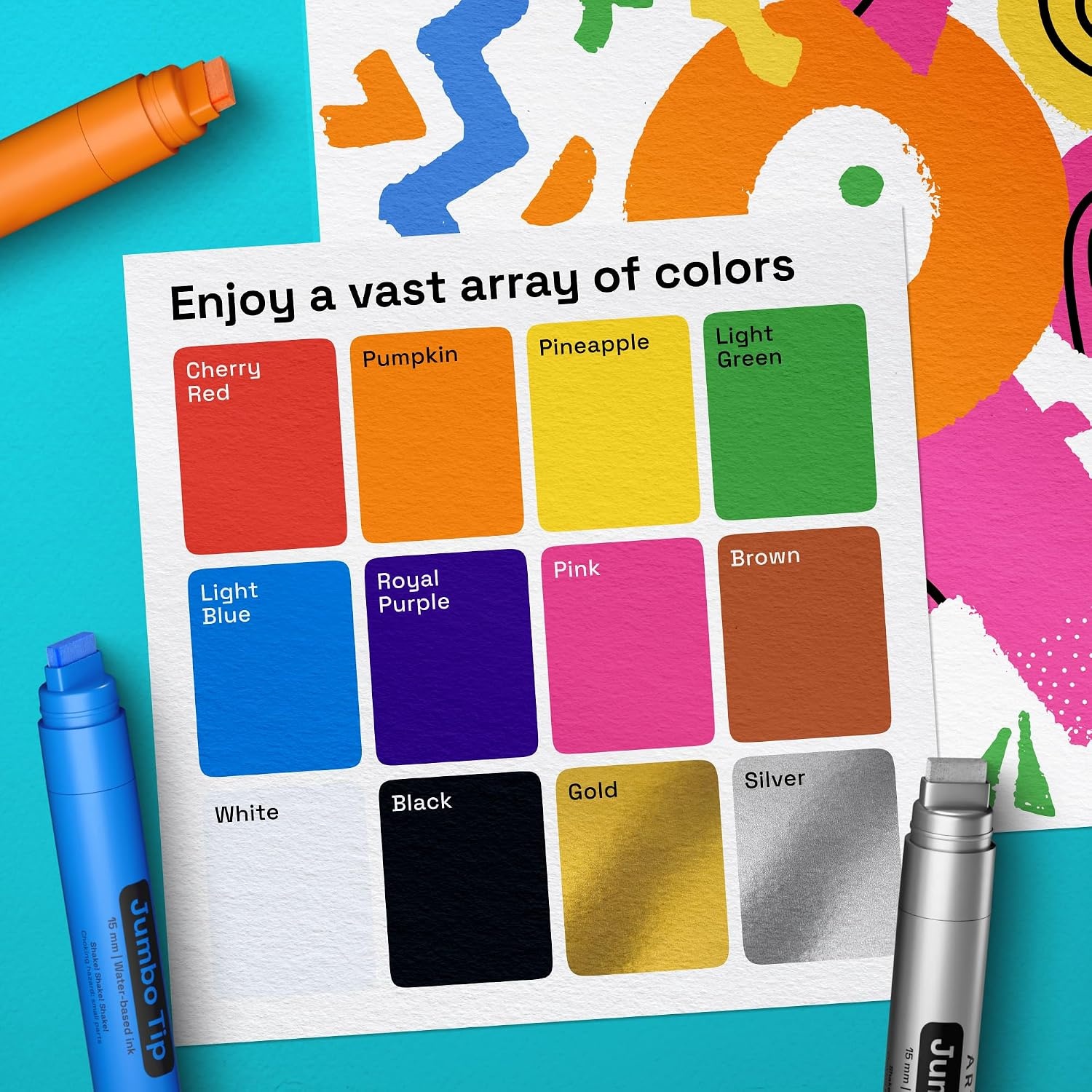 image:imageARTISTRO 12 Glitter Paint Pens for Glass Marking ExtraFine TipMulticolor
