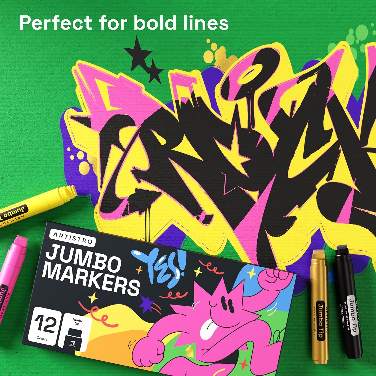 image:imageARTISTRO 12 Glitter Paint Pens for Glass Marking ExtraFine TipMulticolor