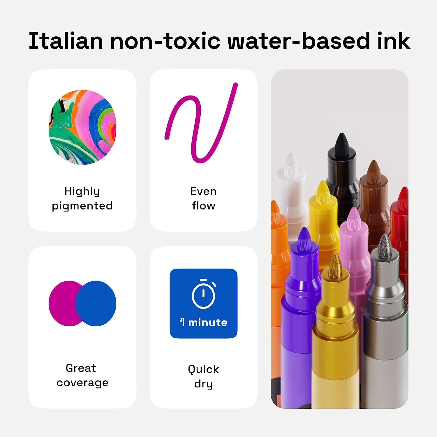 image:imageARTISTRO 12 Glitter Paint Pens for Glass Marking ExtraFine TipMulticolor
