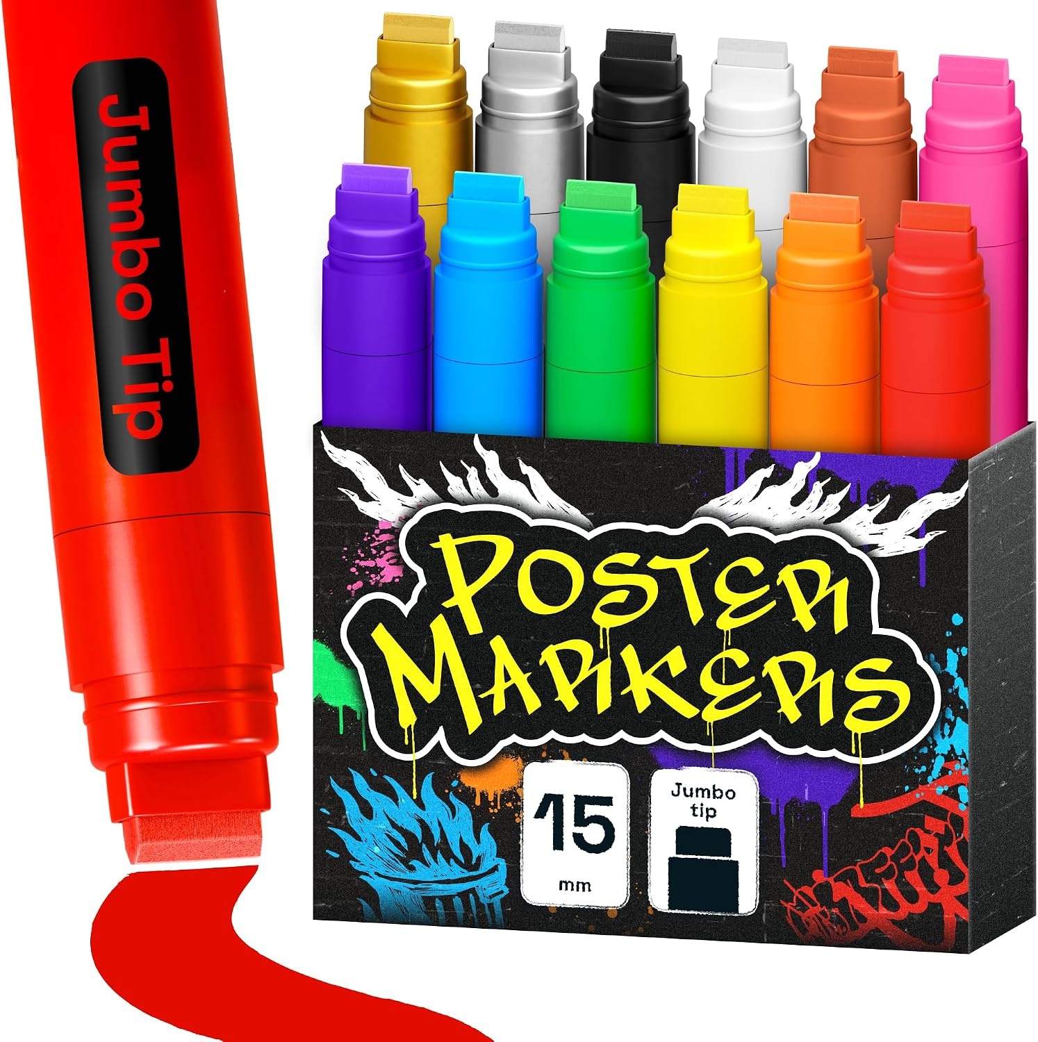 image:imageARTISTRO 12 Glitter Paint Pens for Glass Marking ExtraFine TipMulticolor