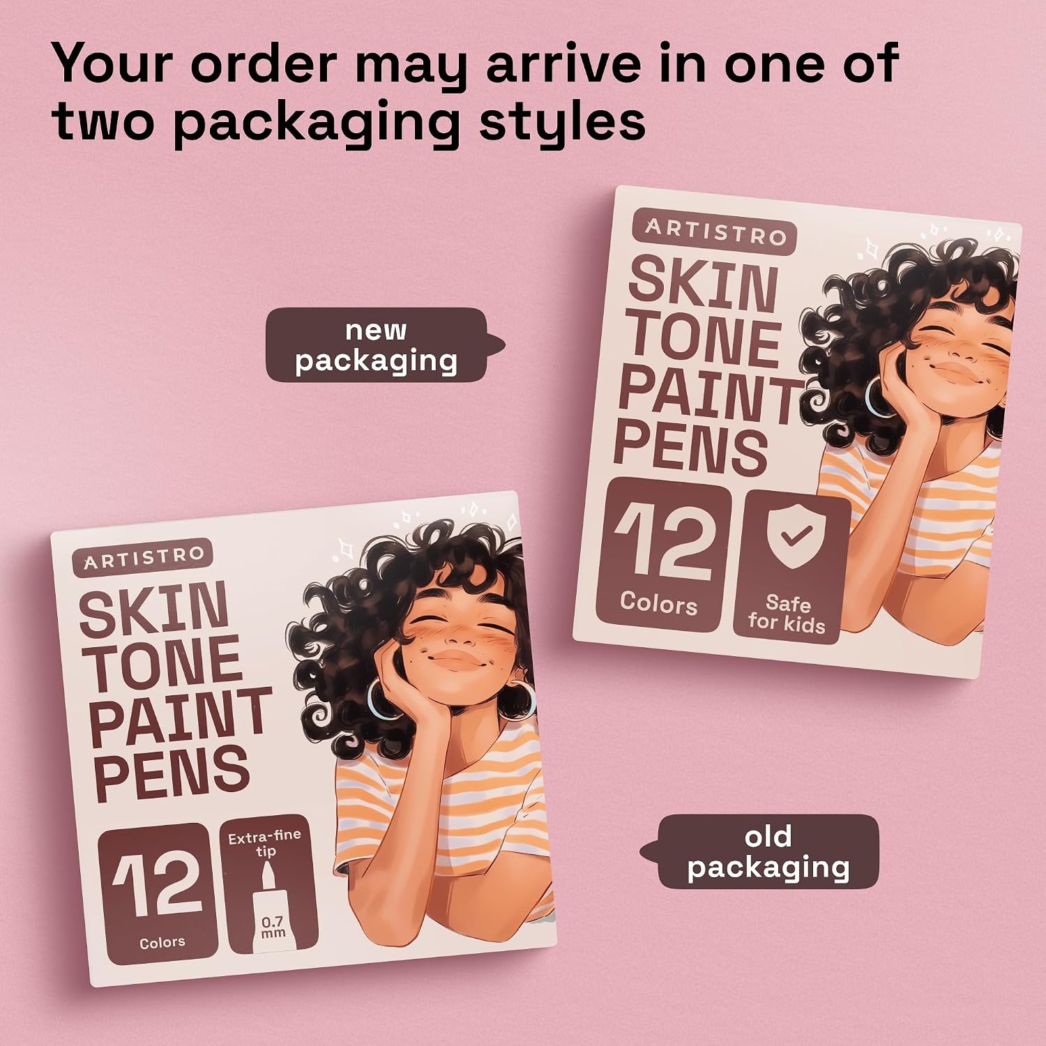 image:imageARTISTRO 12 Glitter Paint Pens for Glass Marking ExtraFine TipSkin Tone