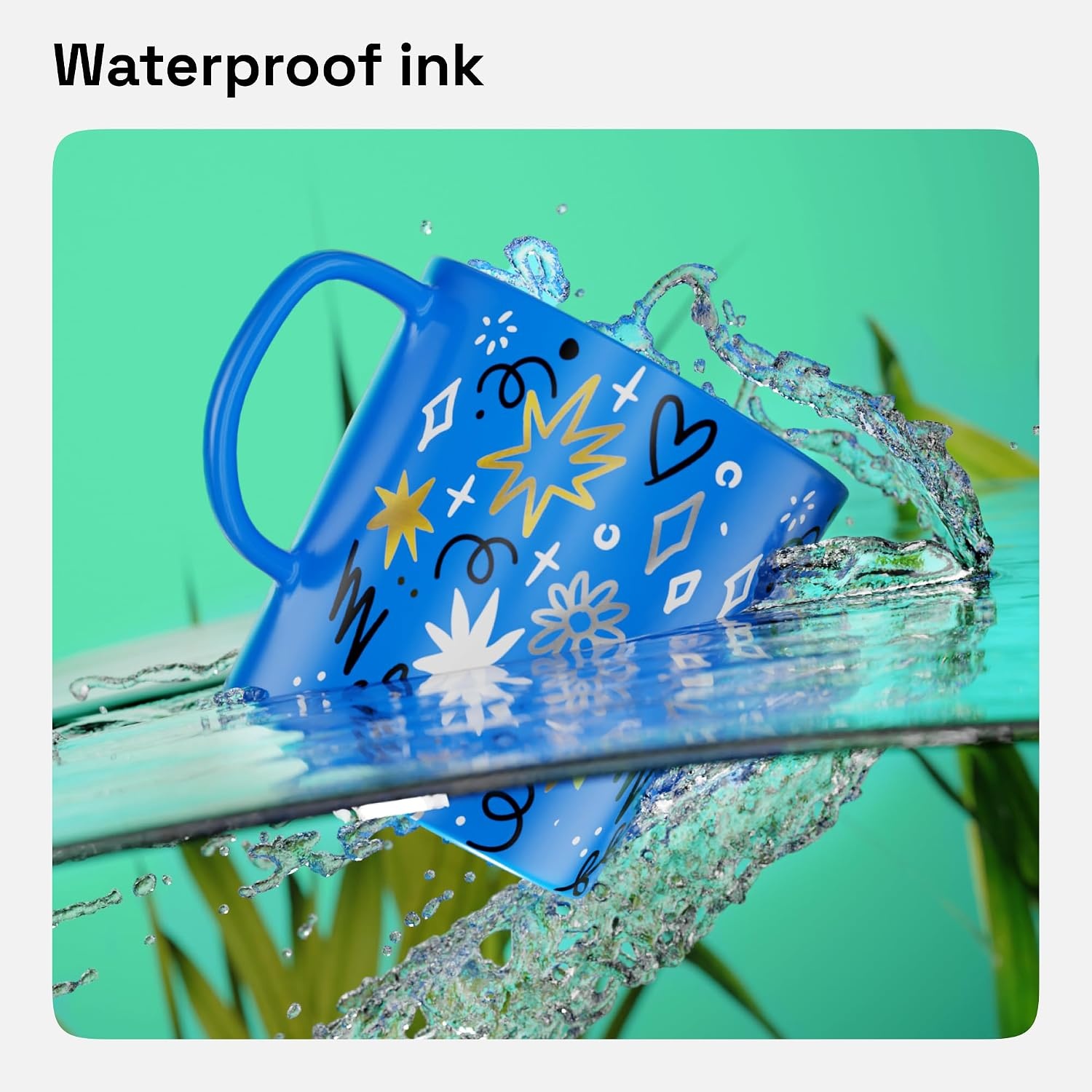 image:imageARTISTRO 2 White Permanent Marker Waterproof Markers for Tire Fabric Rocks Glass Ceramic Wood Paper Oil Based Paint Pens ExtraFine Tip 07mmGold