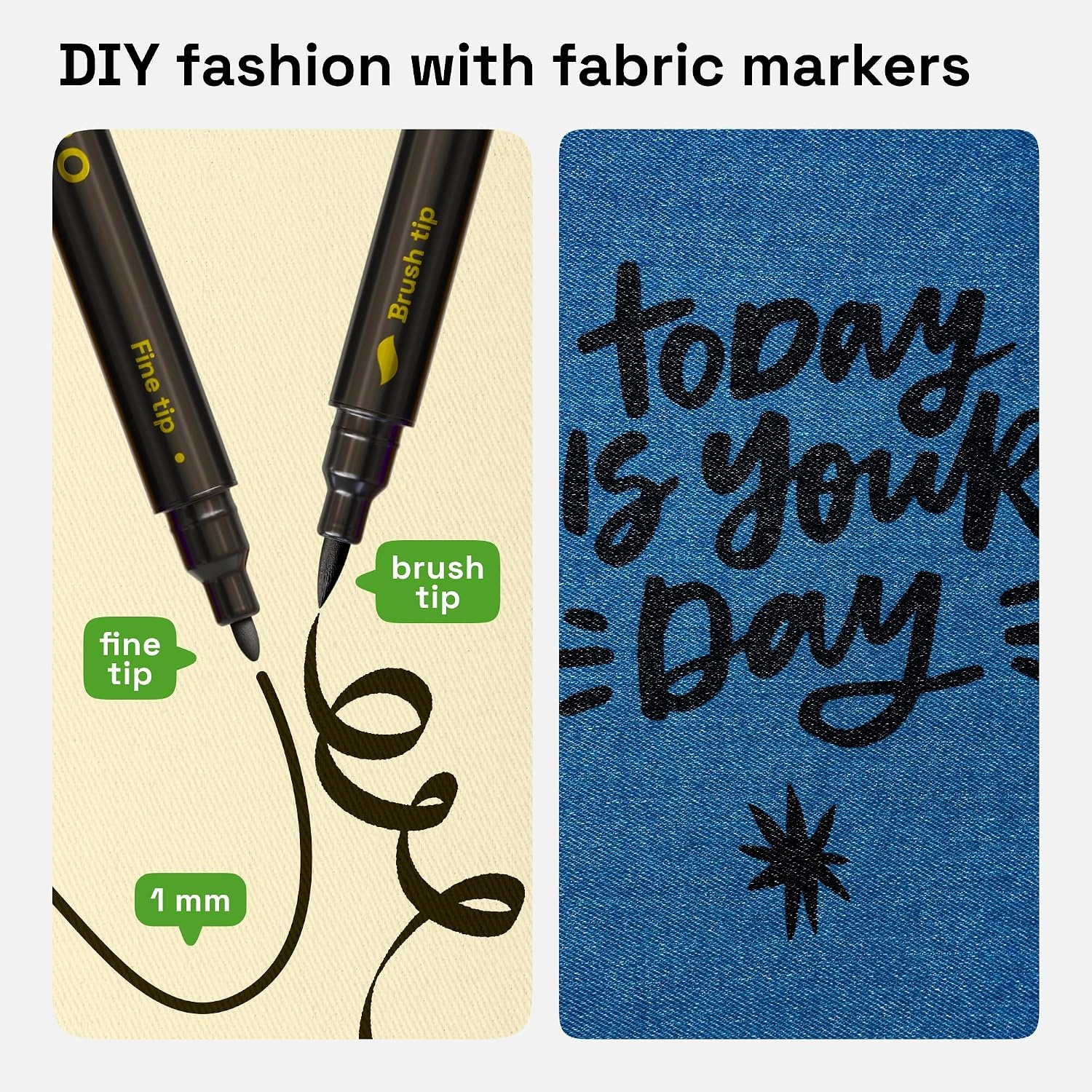 image:imageARTISTRO 24 DualTip Fabric Markers Decorating Kit Permanent for ClothesBlack
