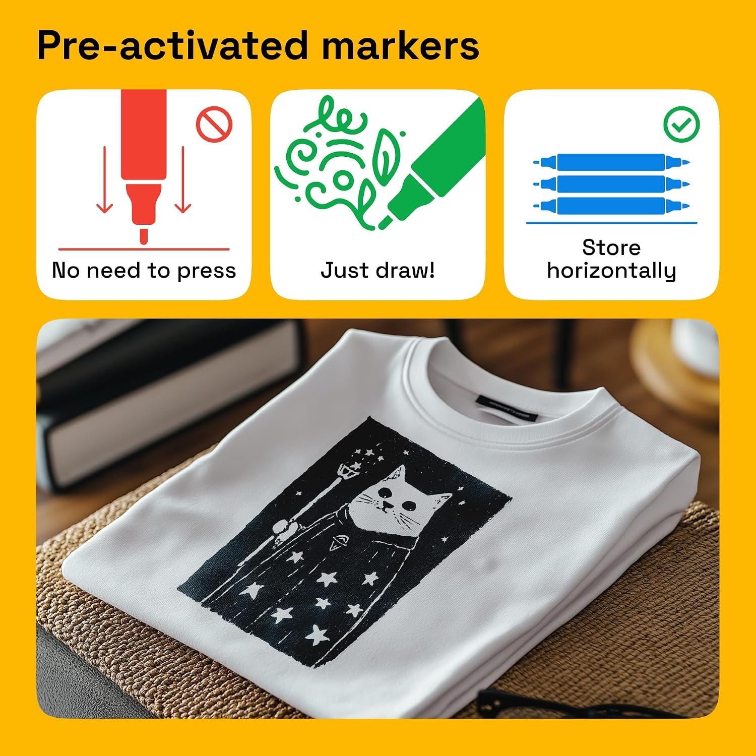 image:imageARTISTRO 24 DualTip Fabric Markers Decorating Kit Permanent for ClothesBlack