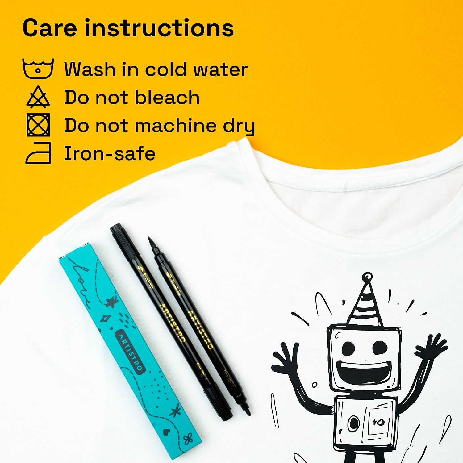 image:imageARTISTRO 24 DualTip Fabric Markers Decorating Kit Permanent for ClothesBlack