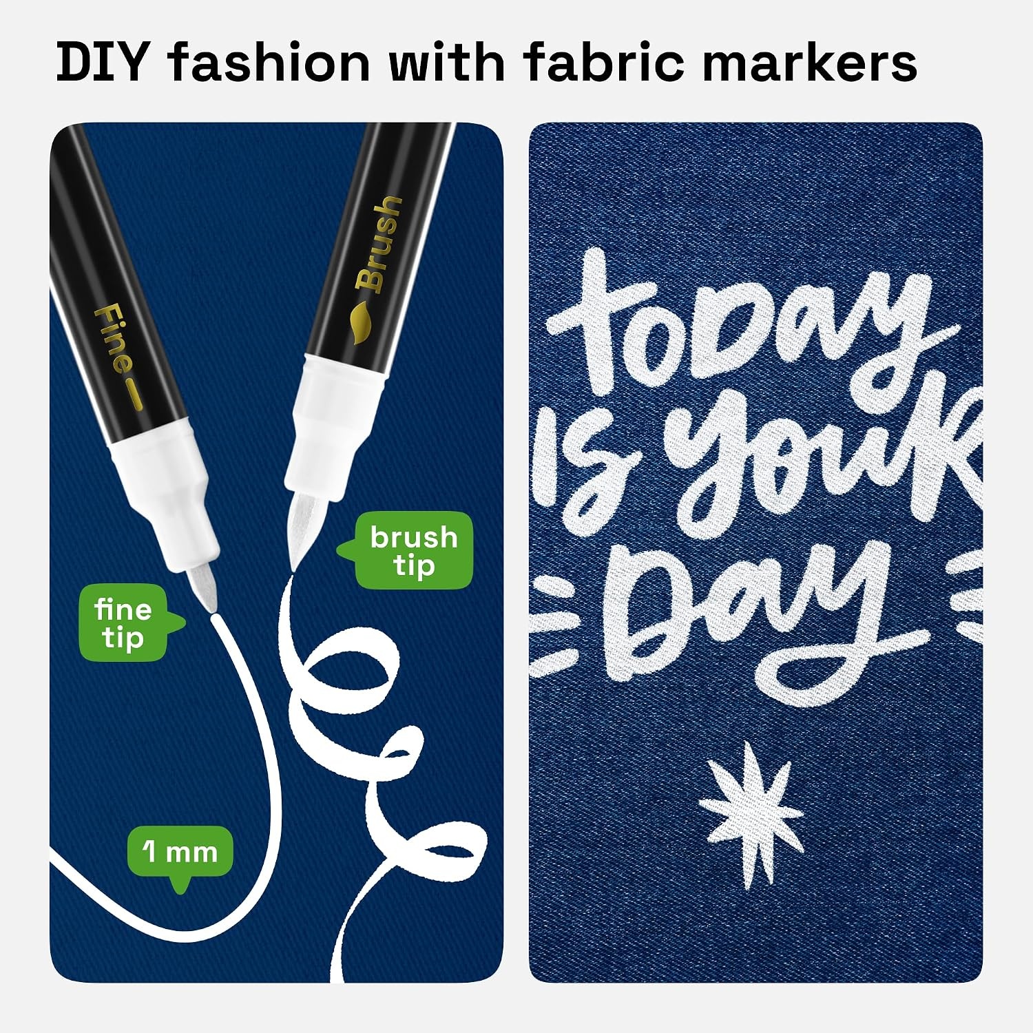 image:imageARTISTRO 24 DualTip Fabric Markers Decorating Kit Permanent for ClothesWhite