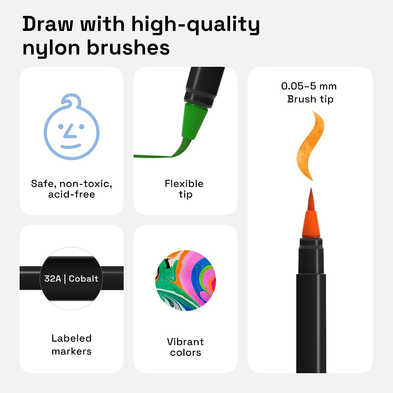 image:imageARTISTRO 24 Watercolor Markers with Flexible Paint Brush Pens for Pros amp Beginners Consistent Smooth Bright Washable NonToxic Ideal for Coloring Calligraphy amp Manga12