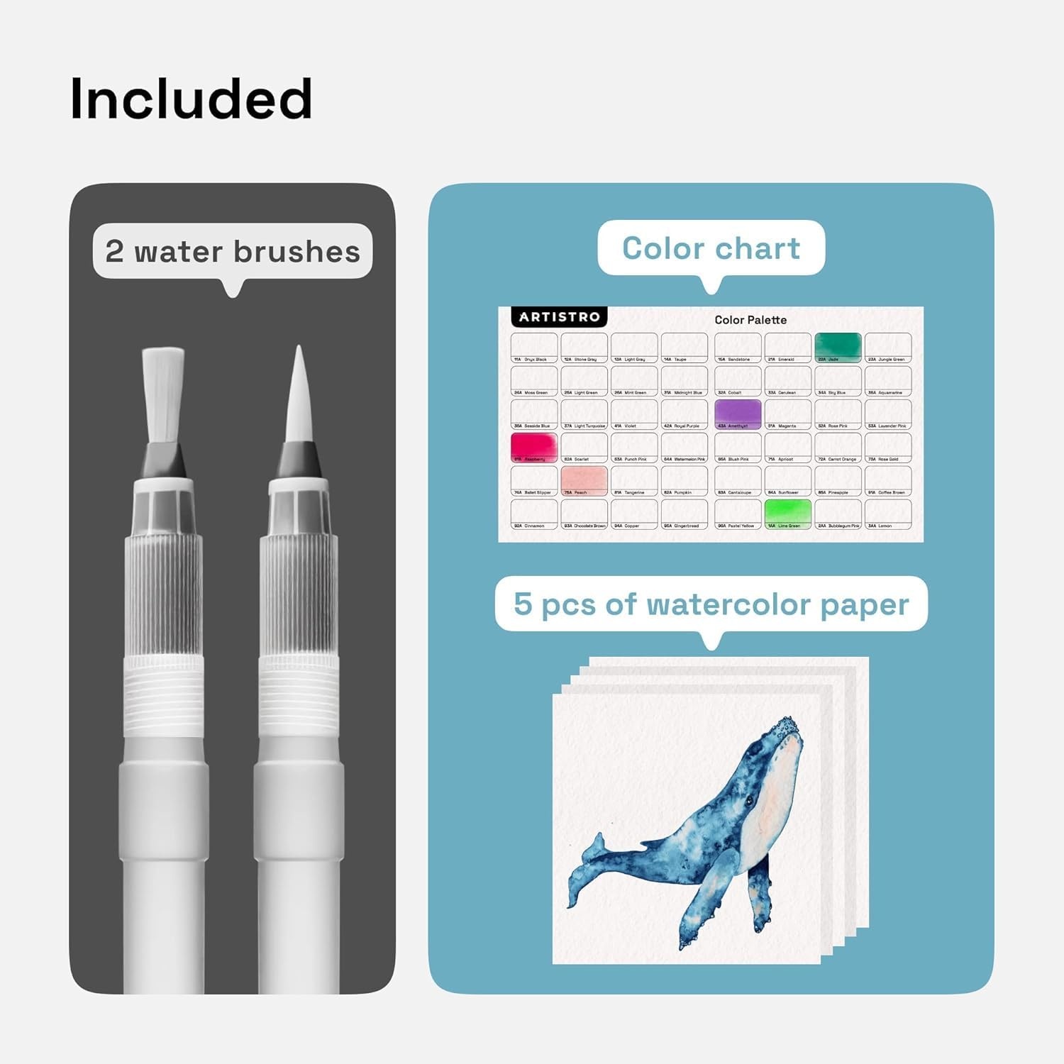 image:imageARTISTRO 24 Watercolor Markers with Flexible Paint Brush Pens for Pros amp Beginners  Consistent Smooth Bright Washable NonToxic Ideal for Coloring Calligraphy amp Manga48