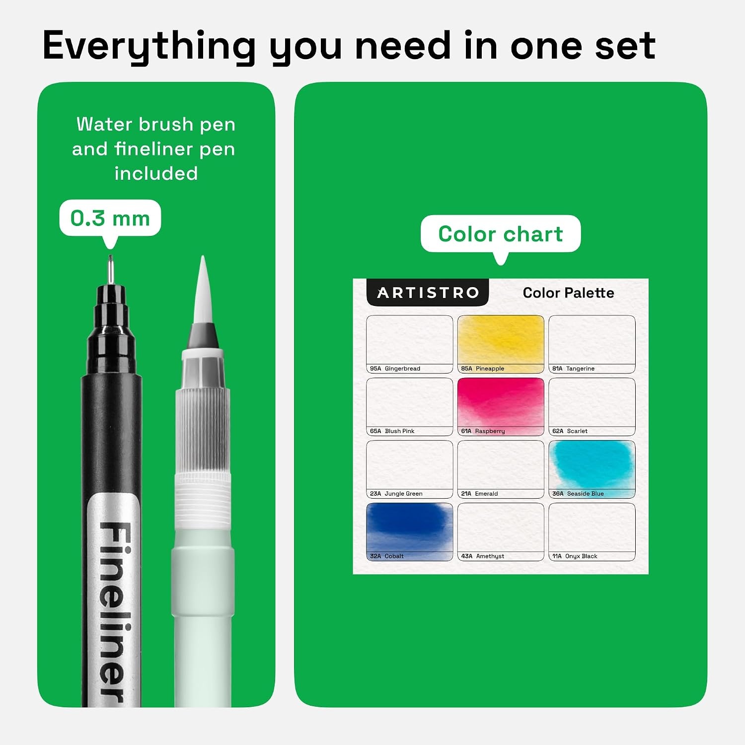 image:imageARTISTRO 24 Watercolor Markers with Flexible Paint Brush Pens for Pros amp Beginners Consistent Smooth Bright Washable NonToxic Ideal for Coloring Calligraphy amp Manga12