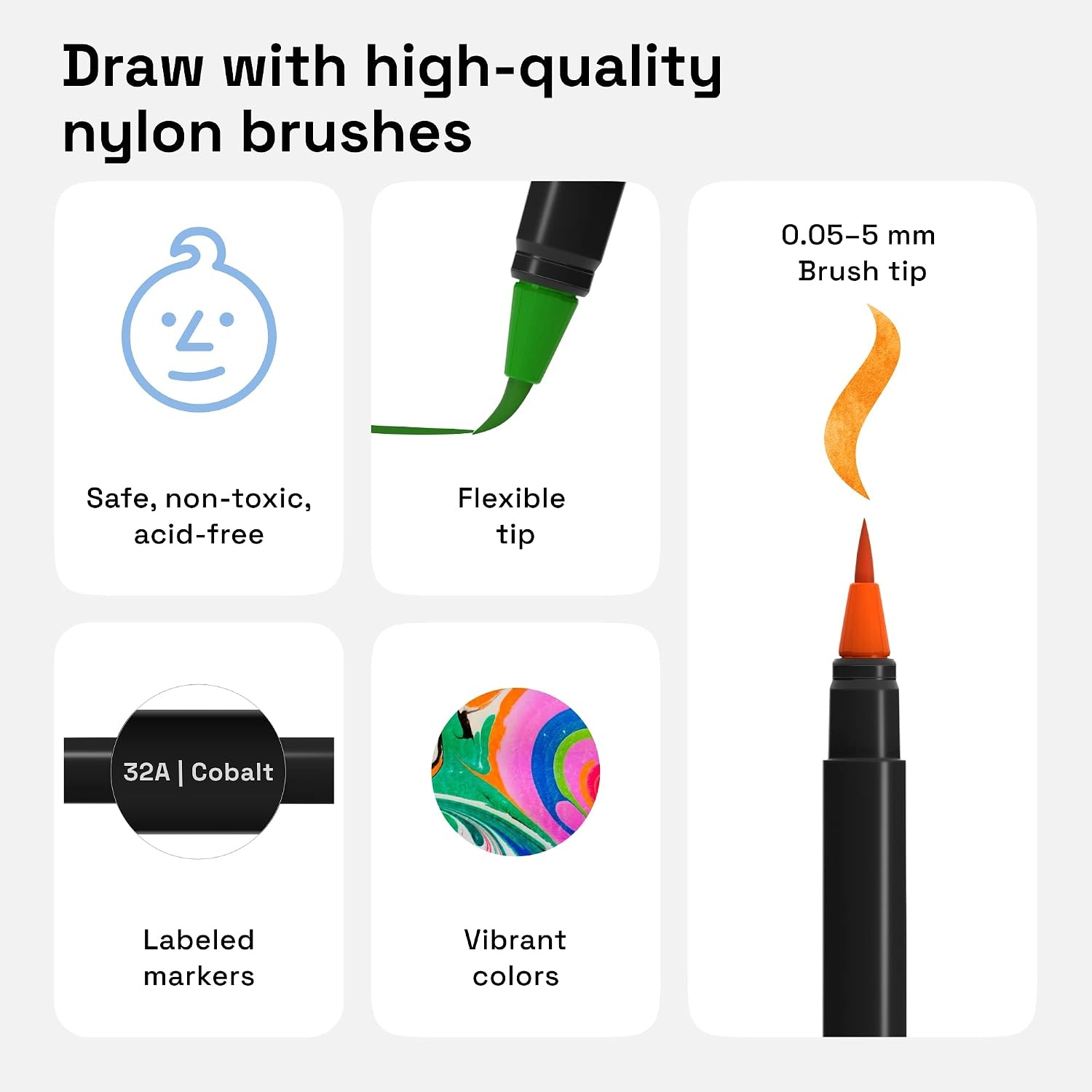 image:imageARTISTRO 24 Watercolor Markers with Flexible Paint Brush Pens for Pros amp Beginners  Consistent Smooth Bright Washable NonToxic Ideal for Coloring Calligraphy amp Manga26