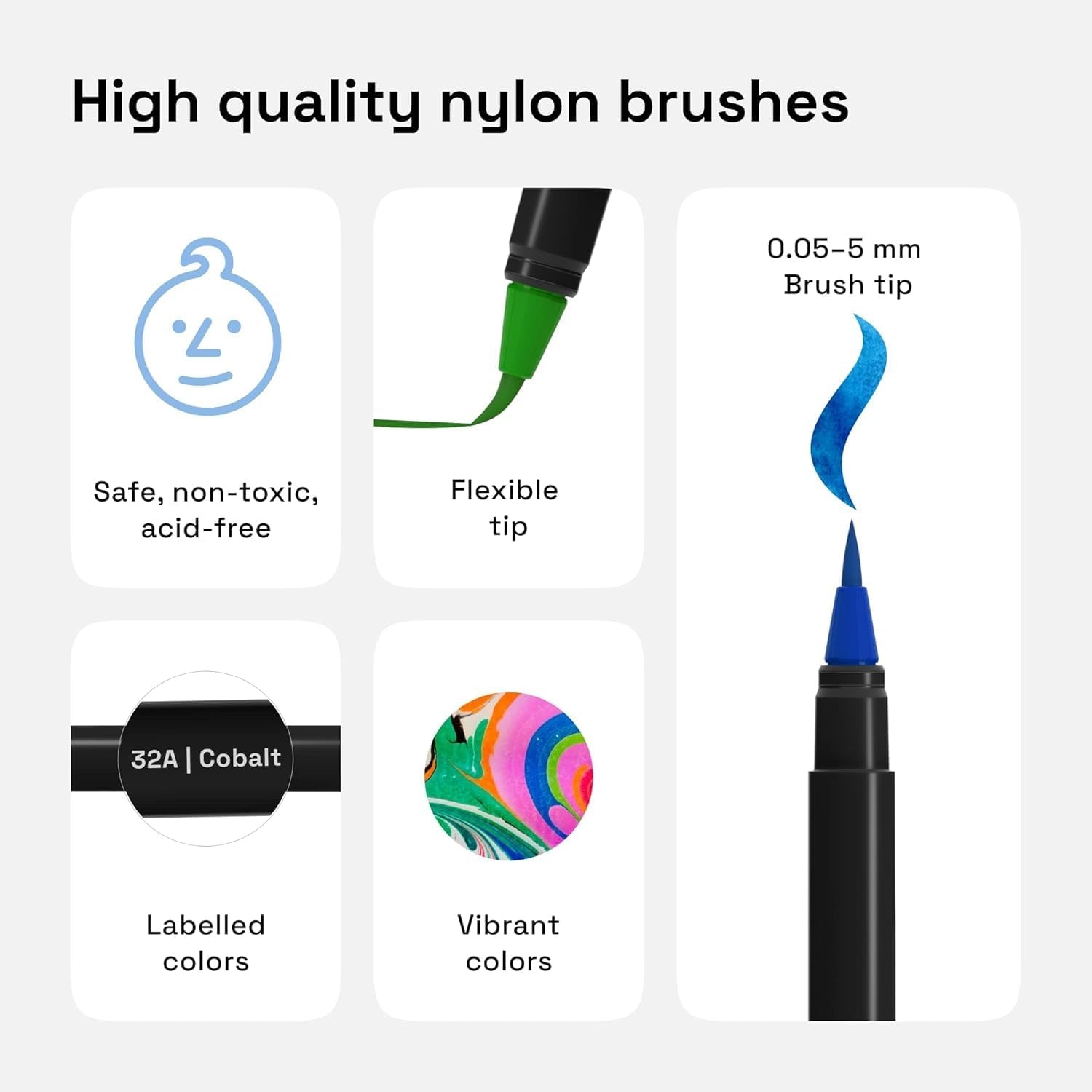 image:imageARTISTRO 24 Watercolor Markers with Flexible Paint Brush Pens for Pros amp Beginners  Consistent Smooth Bright Washable NonToxic Ideal for Coloring Calligraphy amp Manga48