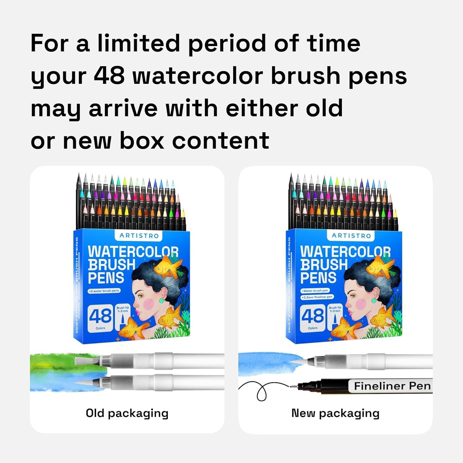 image:imageARTISTRO 24 Watercolor Markers with Flexible Paint Brush Pens for Pros amp Beginners  Consistent Smooth Bright Washable NonToxic Ideal for Coloring Calligraphy amp Manga48