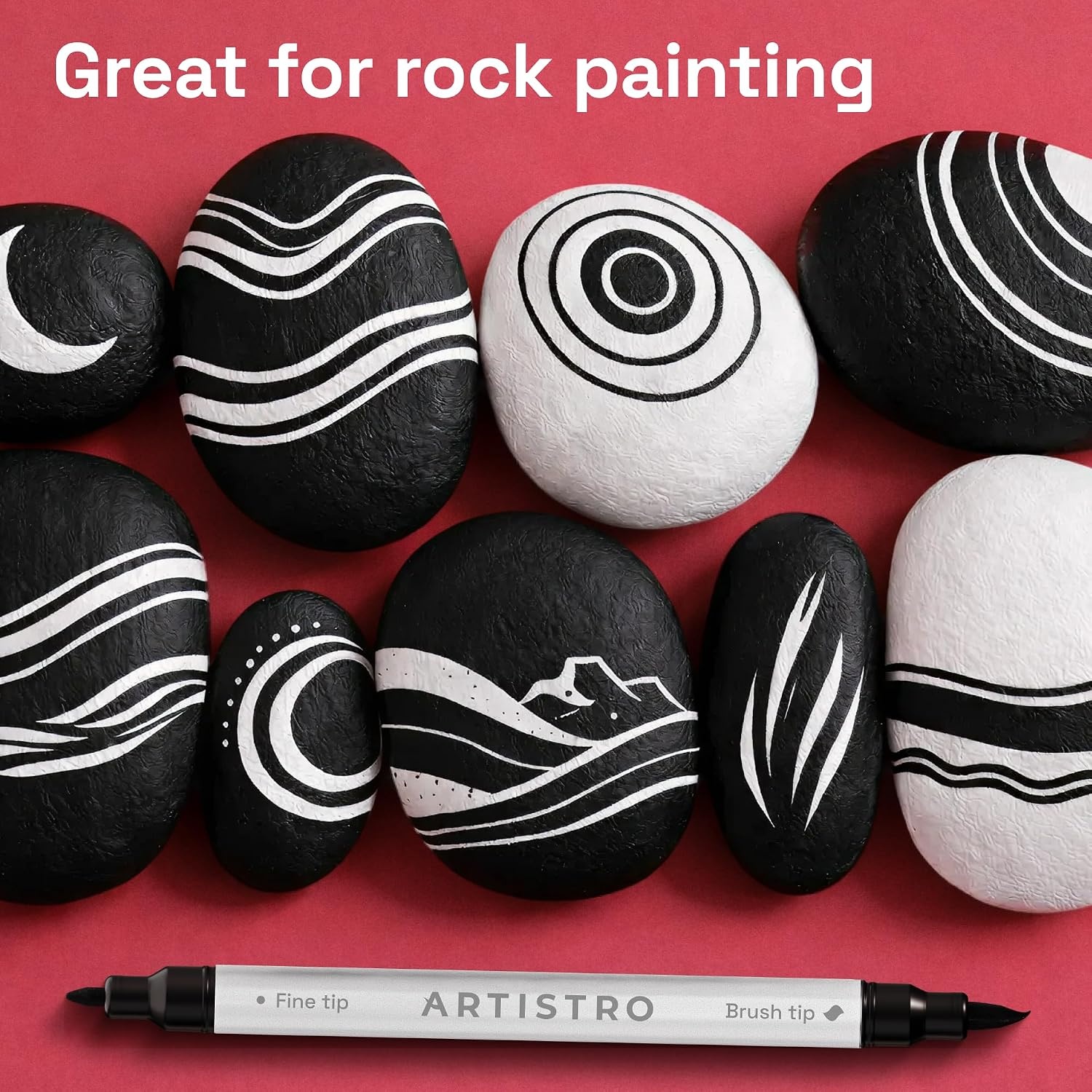 image:imageARTISTRO 36 Mixed Colors DualTip Acrylic Paint Marker Pens for DrawingBlack