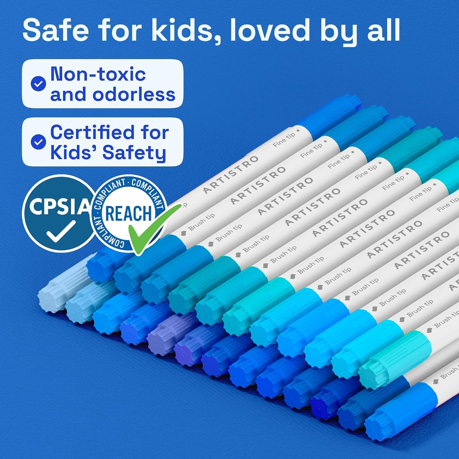 image:imageARTISTRO 36 Mixed Colors DualTip Acrylic Paint Marker Pens for DrawingBlue Tones