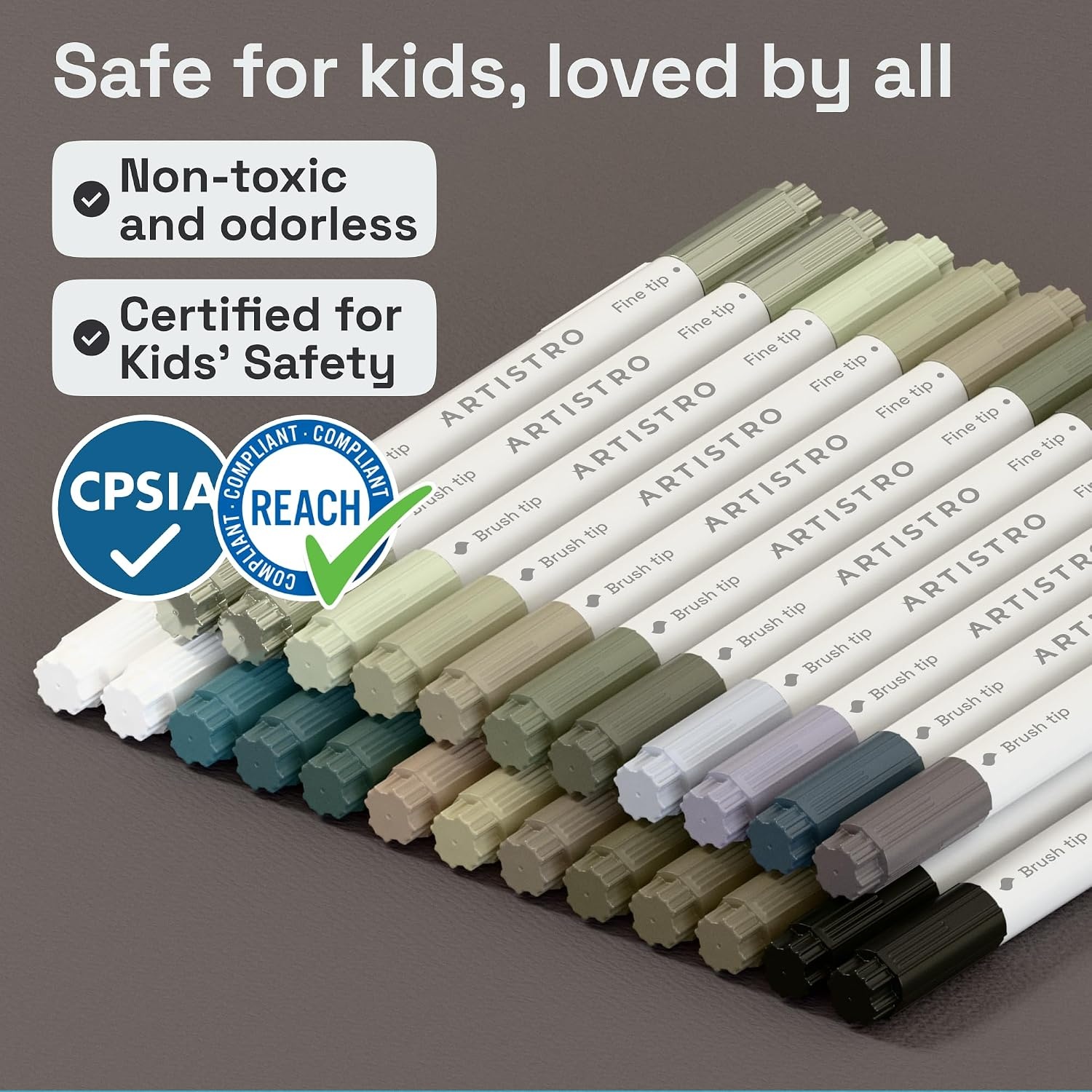 image:imageARTISTRO 36 Mixed Colors DualTip Acrylic Paint Marker Pens for DrawingGray Tones