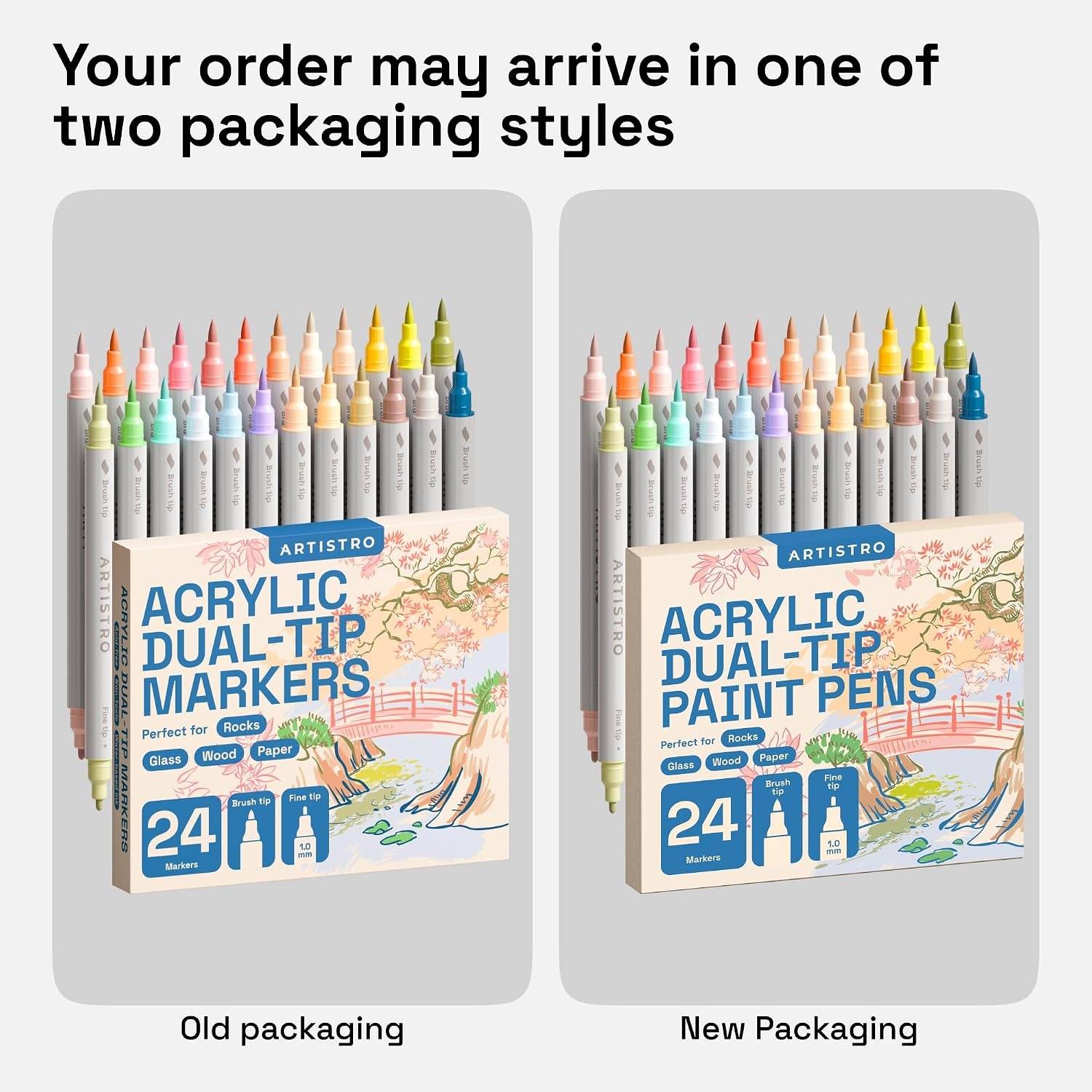 image:imageARTISTRO 36 Mixed Colors DualTip Acrylic Paint Marker Pens for DrawingPastel
