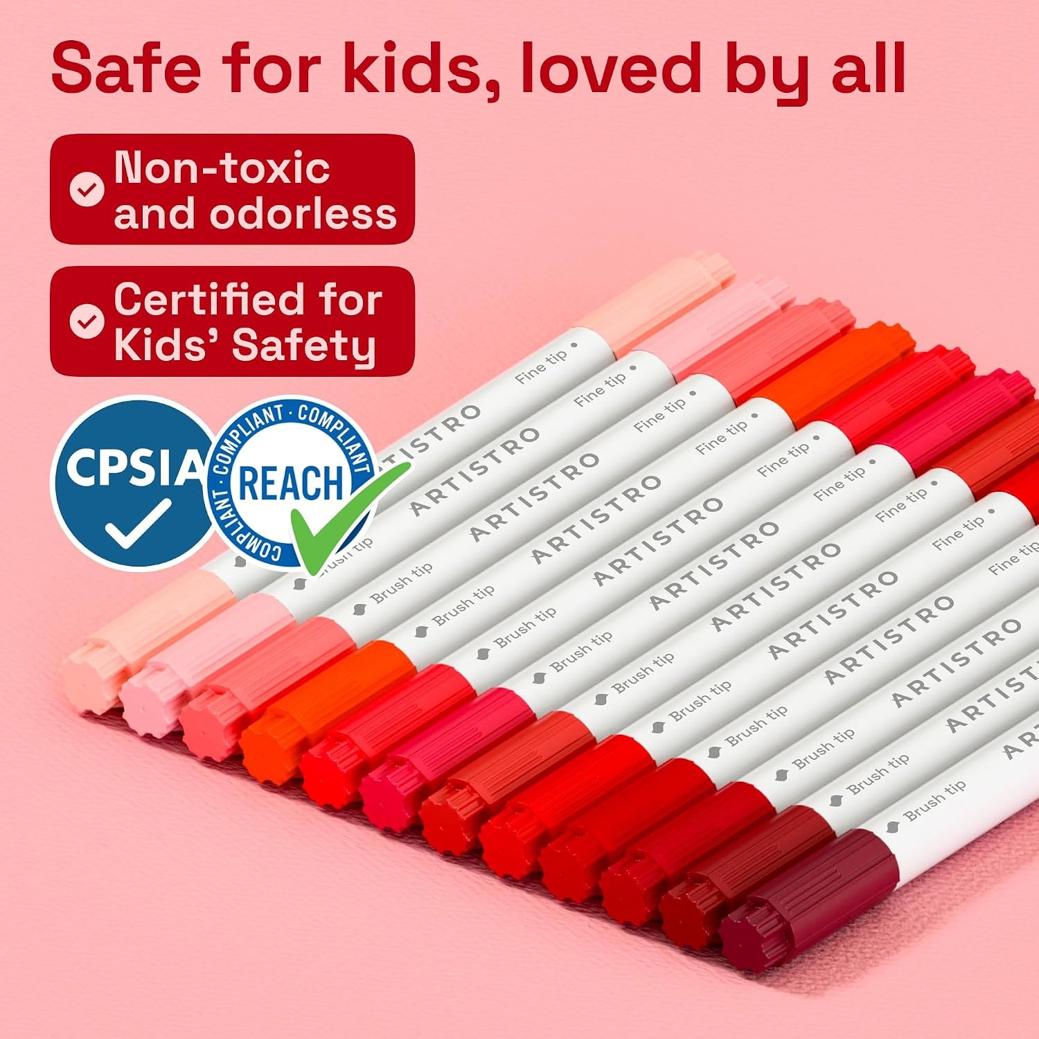 image:imageARTISTRO 36 Mixed Colors DualTip Acrylic Paint Marker Pens for DrawingRed Tones