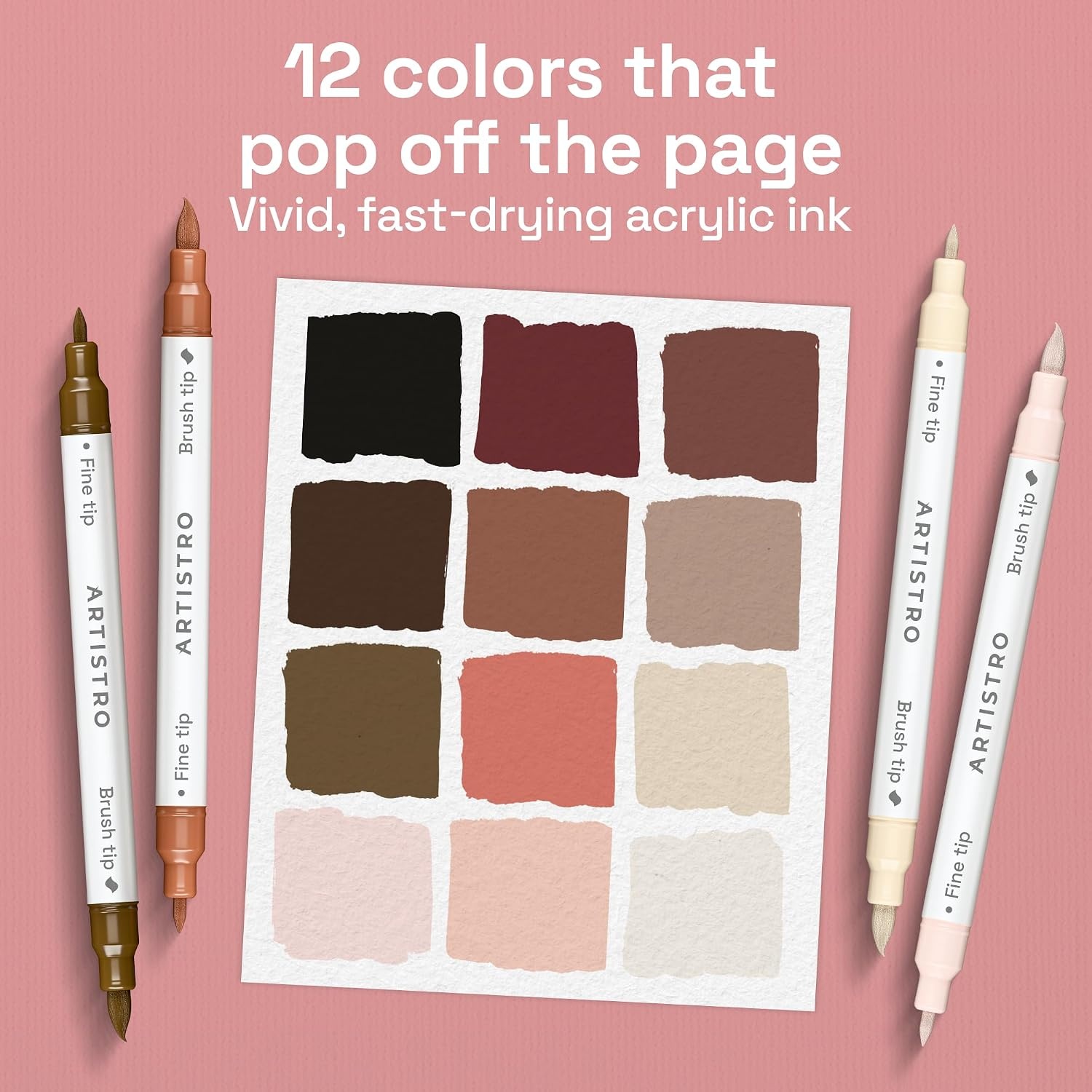 image:imageARTISTRO 36 Mixed Colors DualTip Acrylic Paint Marker Pens for DrawingSkin Tones