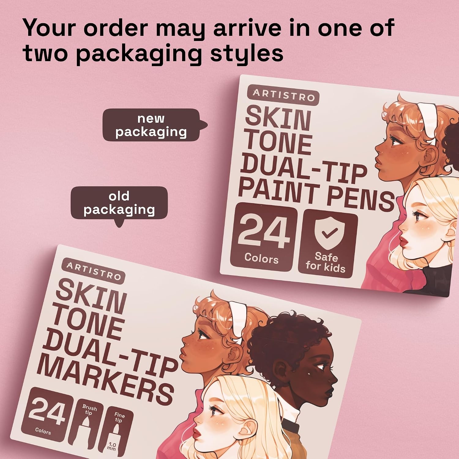 image:imageARTISTRO 36 Mixed Colors DualTip Acrylic Paint Marker Pens for DrawingSkin Tones