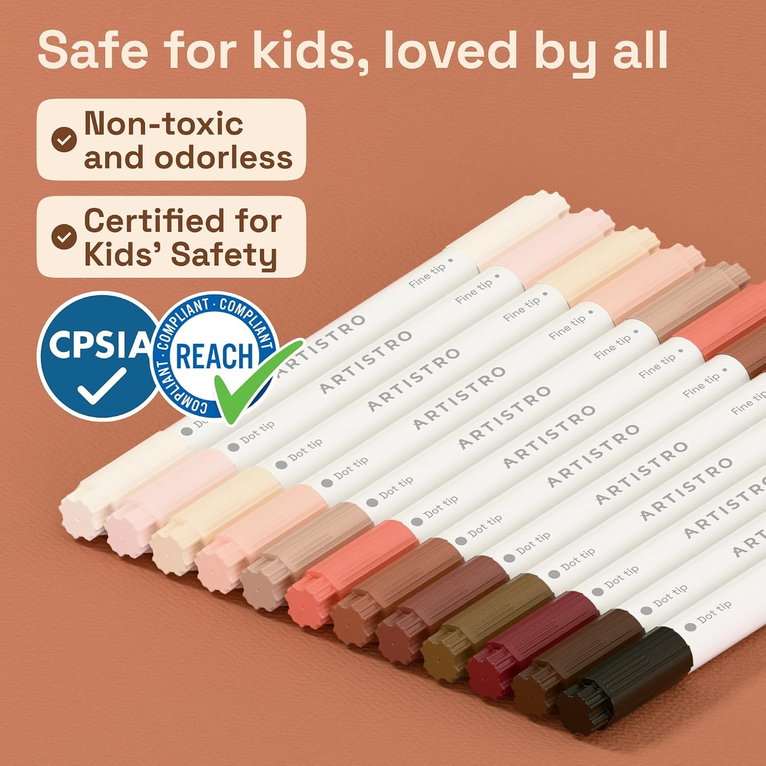 image:imageARTISTRO 36 Mixed Colors DualTip Acrylic Paint Marker Pens for DrawingSkin Tones