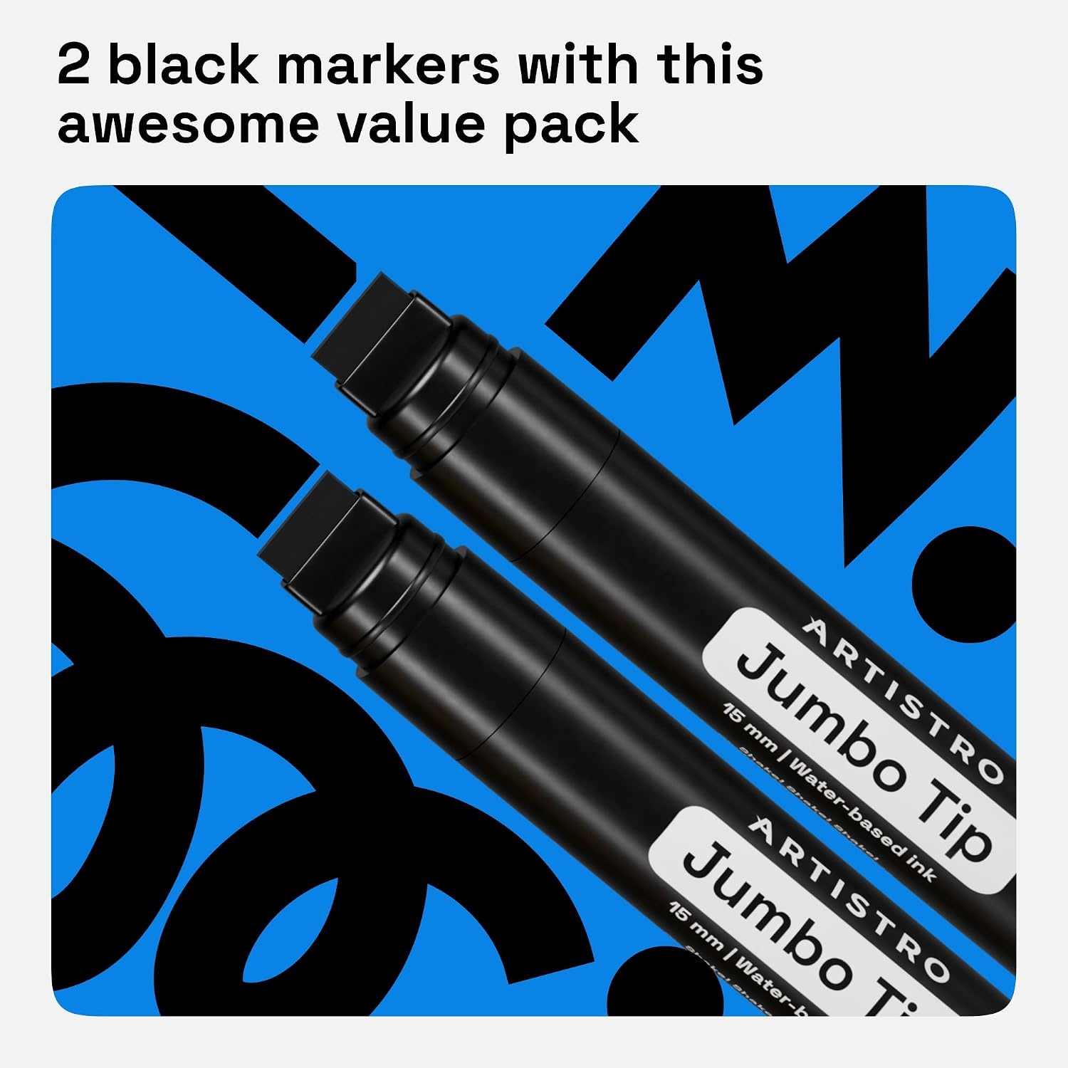 image:imageARTISTRO Black Acrylic Paint Markers 07mm Extra FineTip Set of 2Black