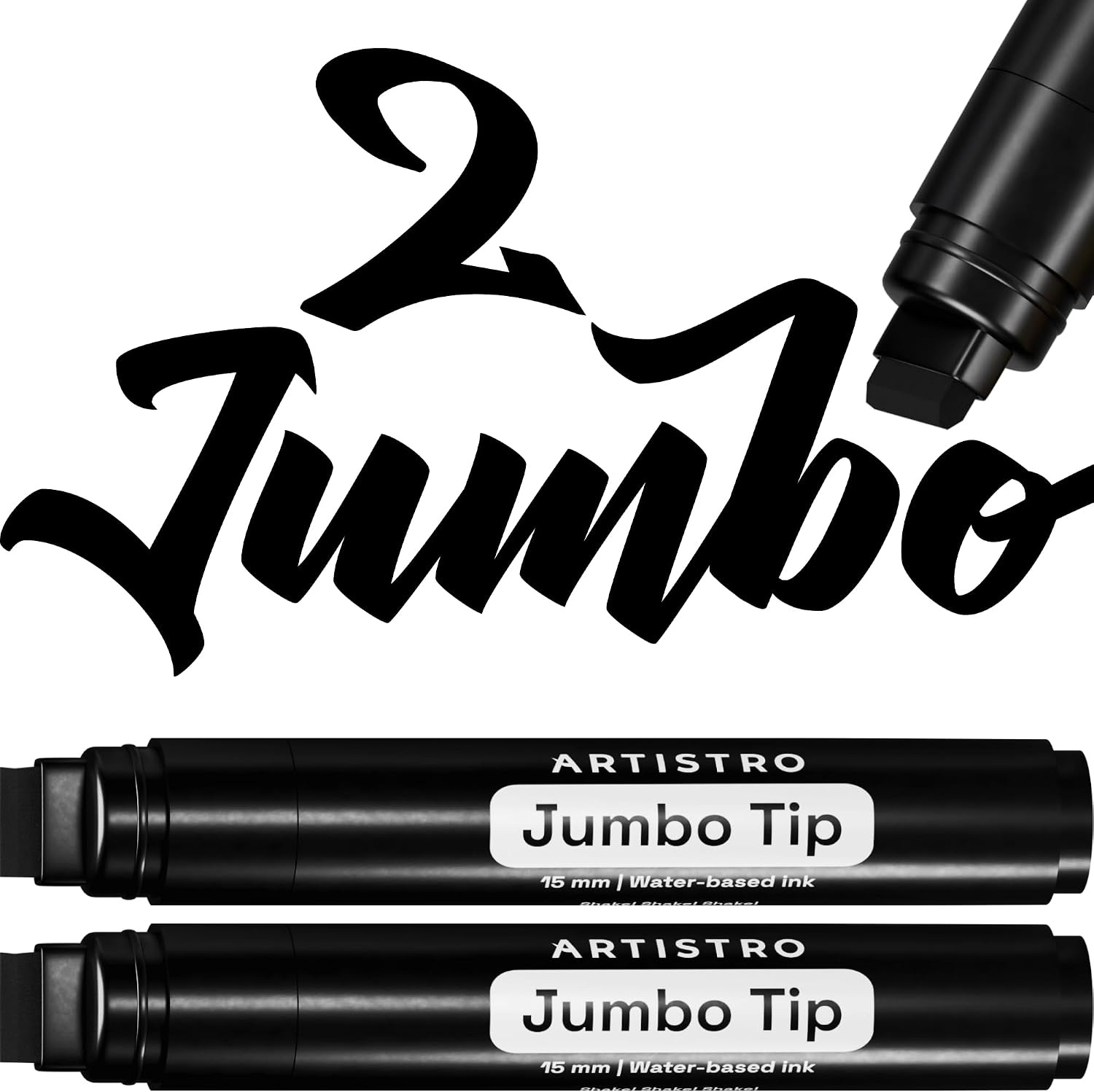 image:imageARTISTRO Black Acrylic Paint Markers 07mm Extra FineTip Set of 2Black