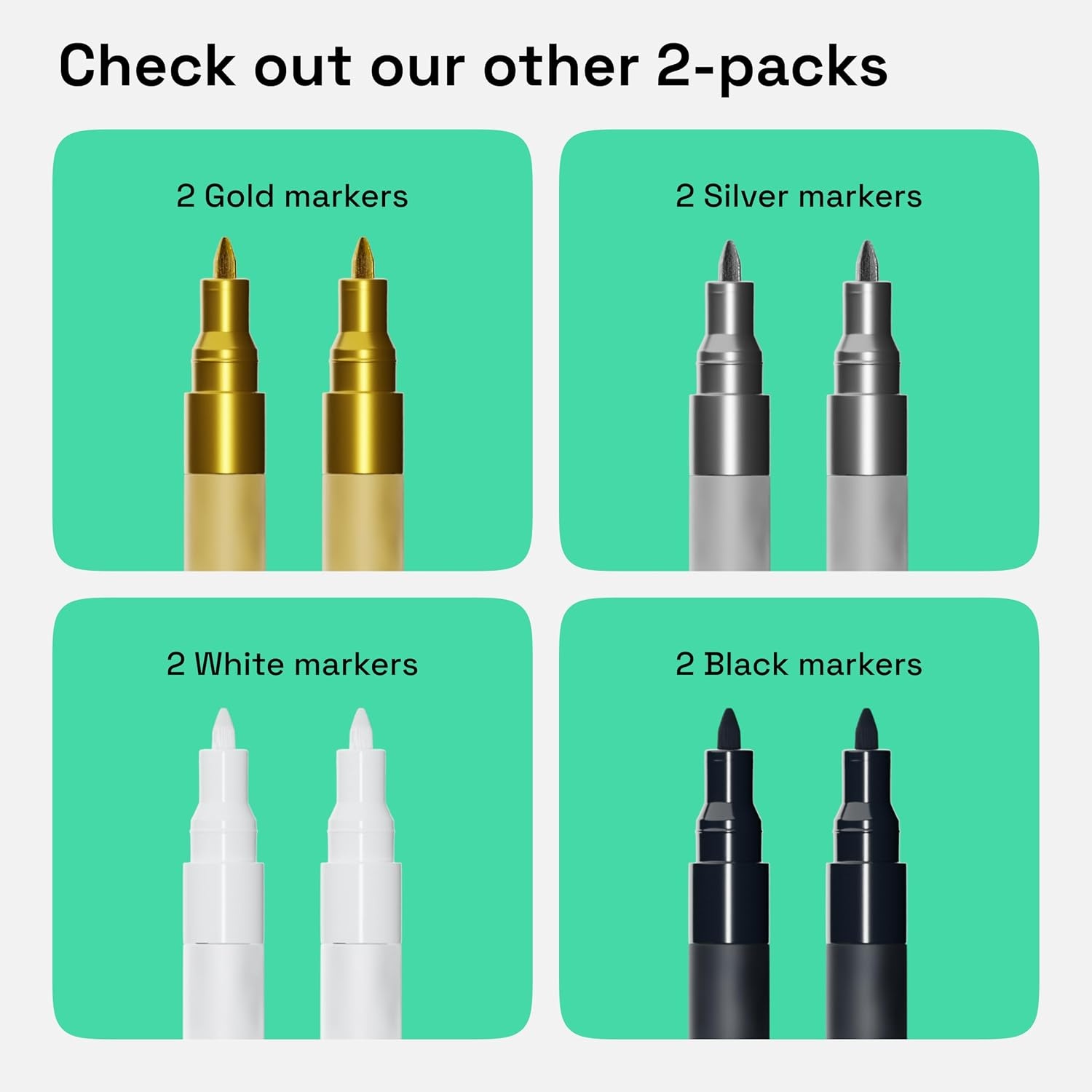 image:imageARTISTRO Black Acrylic Paint Markers 07mm Extra FineTip Set of 2Black
