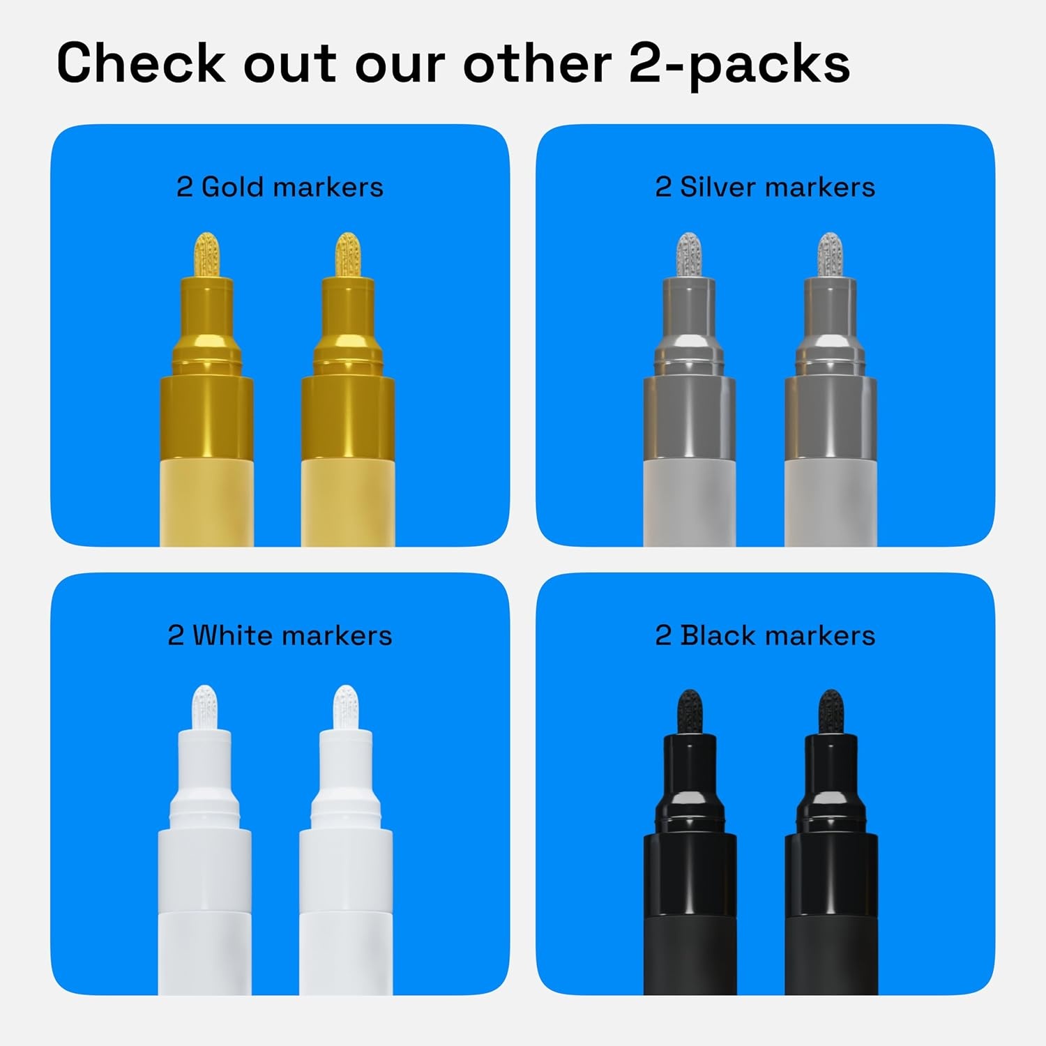 image:imageARTISTRO Black Acrylic Paint Markers 07mm Extra FineTip Set of 2Black