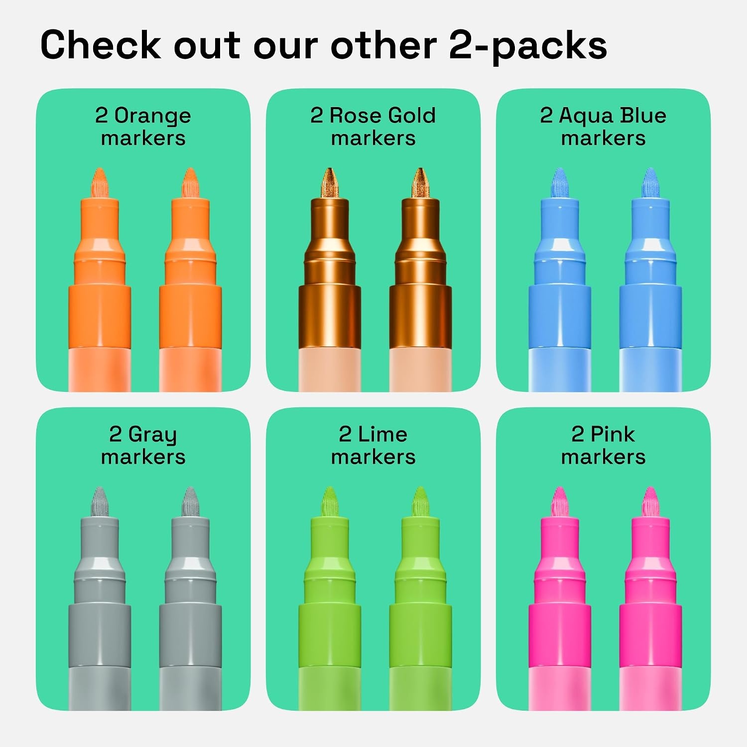 image:imageARTISTRO Black Acrylic Paint Markers 07mm Extra FineTip Set of 2Brown