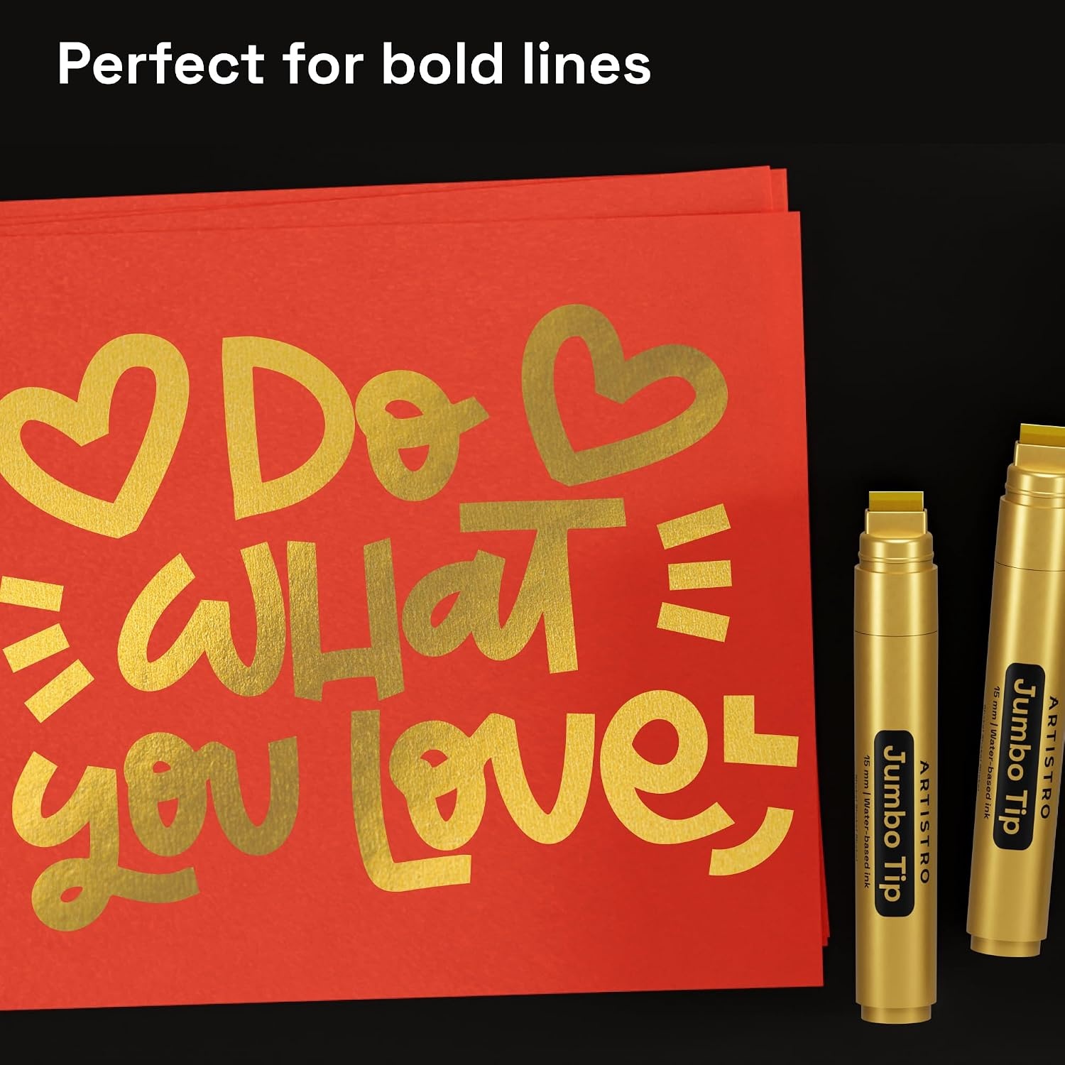 image:imageARTISTRO Black Acrylic Paint Markers 07mm Extra FineTip Set of 2Gold