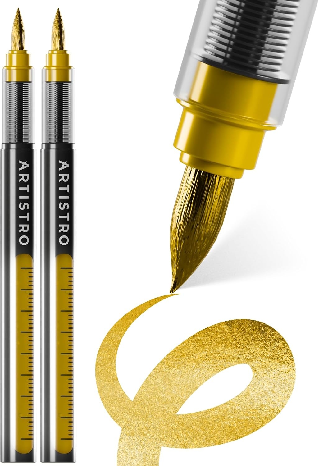 image:imageARTISTRO Black Acrylic Paint Markers 07mm Extra FineTip Set of 2Gold