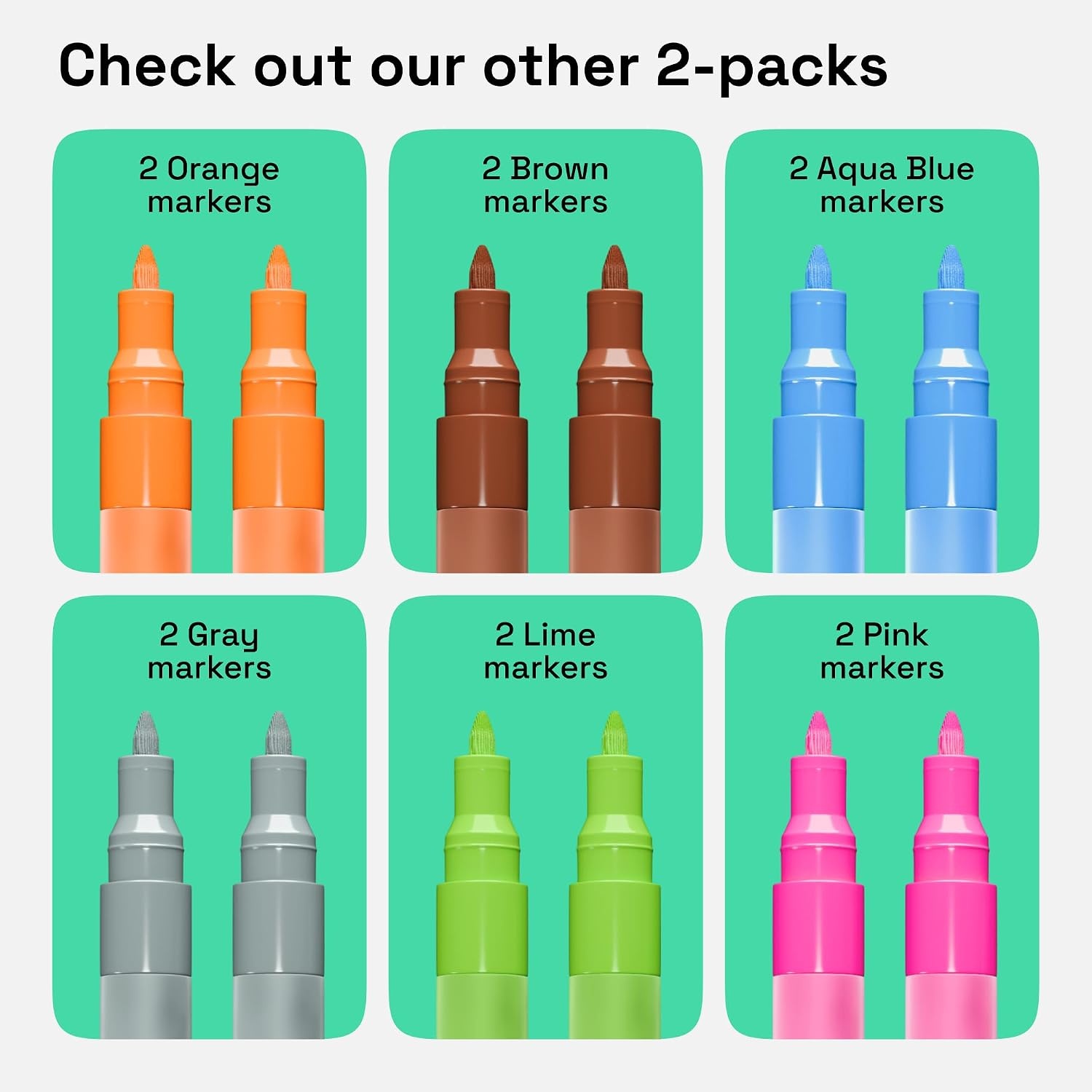 image:imageARTISTRO Black Acrylic Paint Markers 07mm Extra FineTip Set of 2Rose Gold