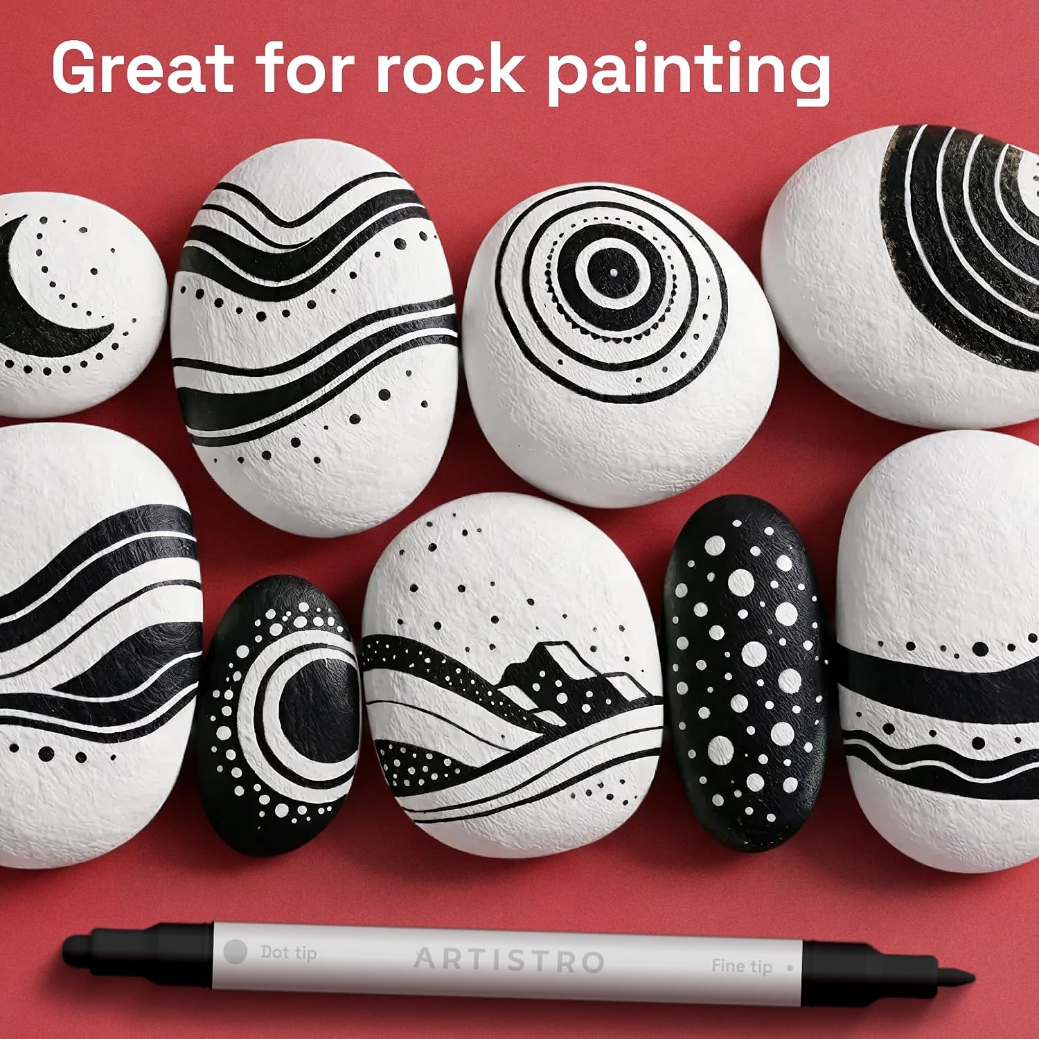 image:imageARTISTRO Black DualTip Acrylic Paint Marker Pens Set of 5Black