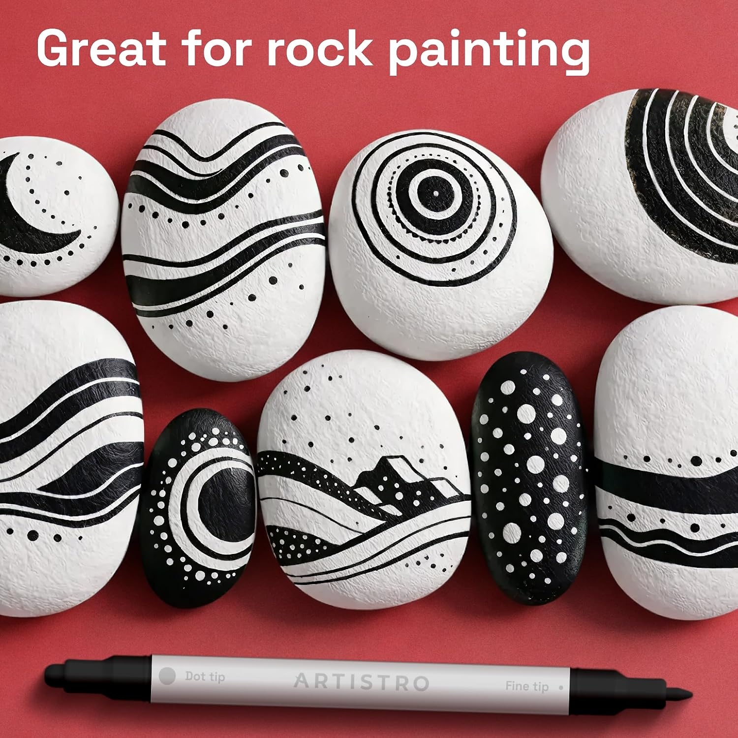 image:imageARTISTRO Black DualTip Acrylic Paint Marker Pens Set of 5Black
