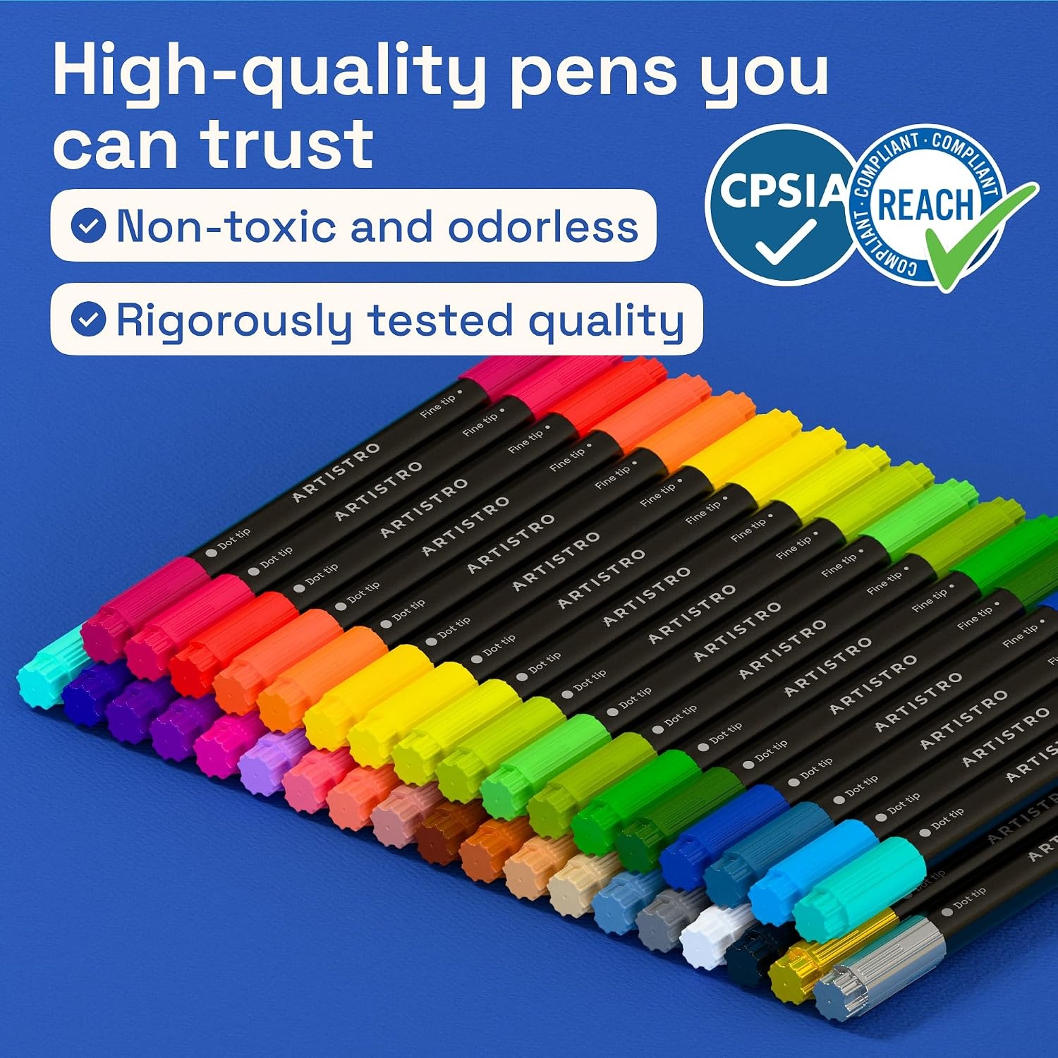 image:imageARTISTRO Black DualTip Acrylic Paint Marker Pens  Set of 5Multicolor