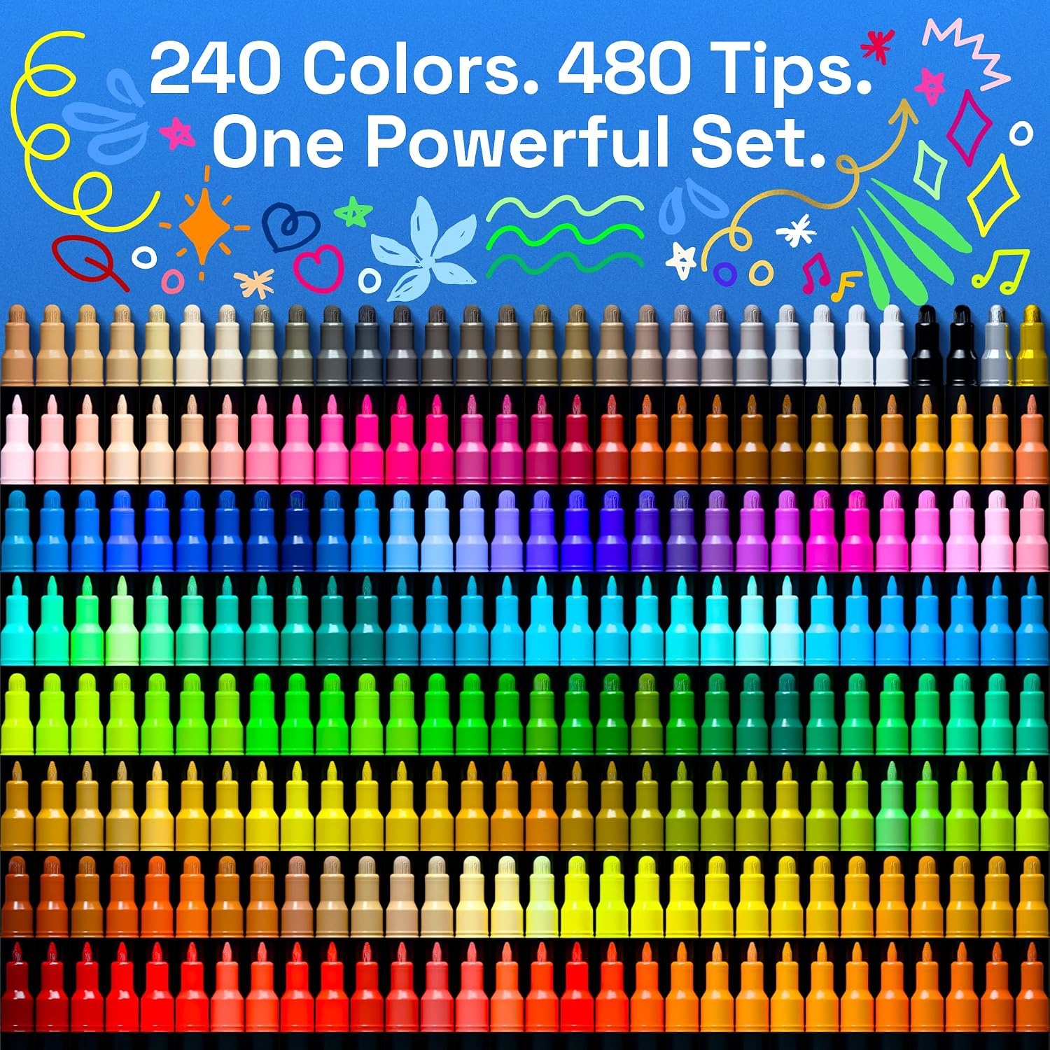 image:imageARTISTRO Black DualTip Acrylic Paint Marker Pens  Set of 5Multicolor