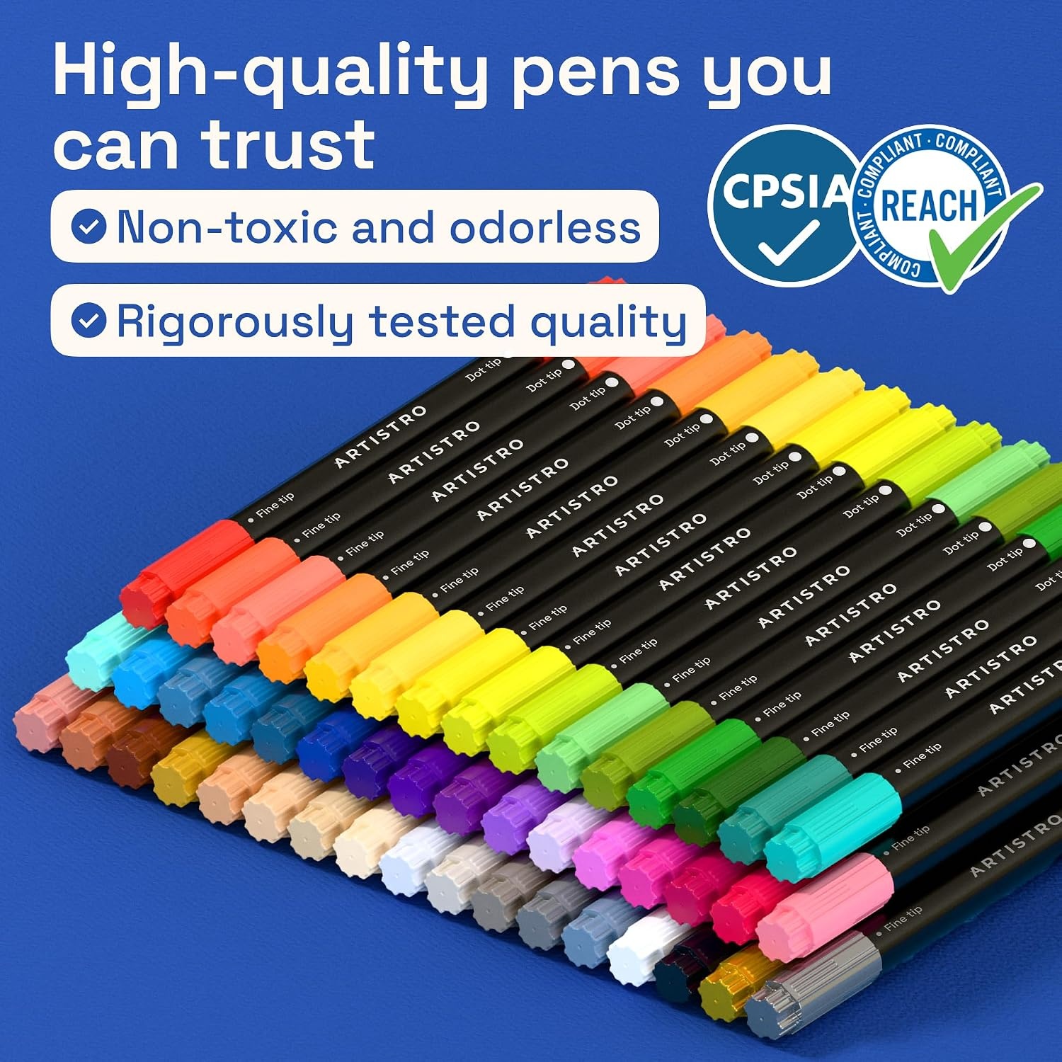 image:imageARTISTRO Black DualTip Acrylic Paint Marker Pens  Set of 5Multicolor