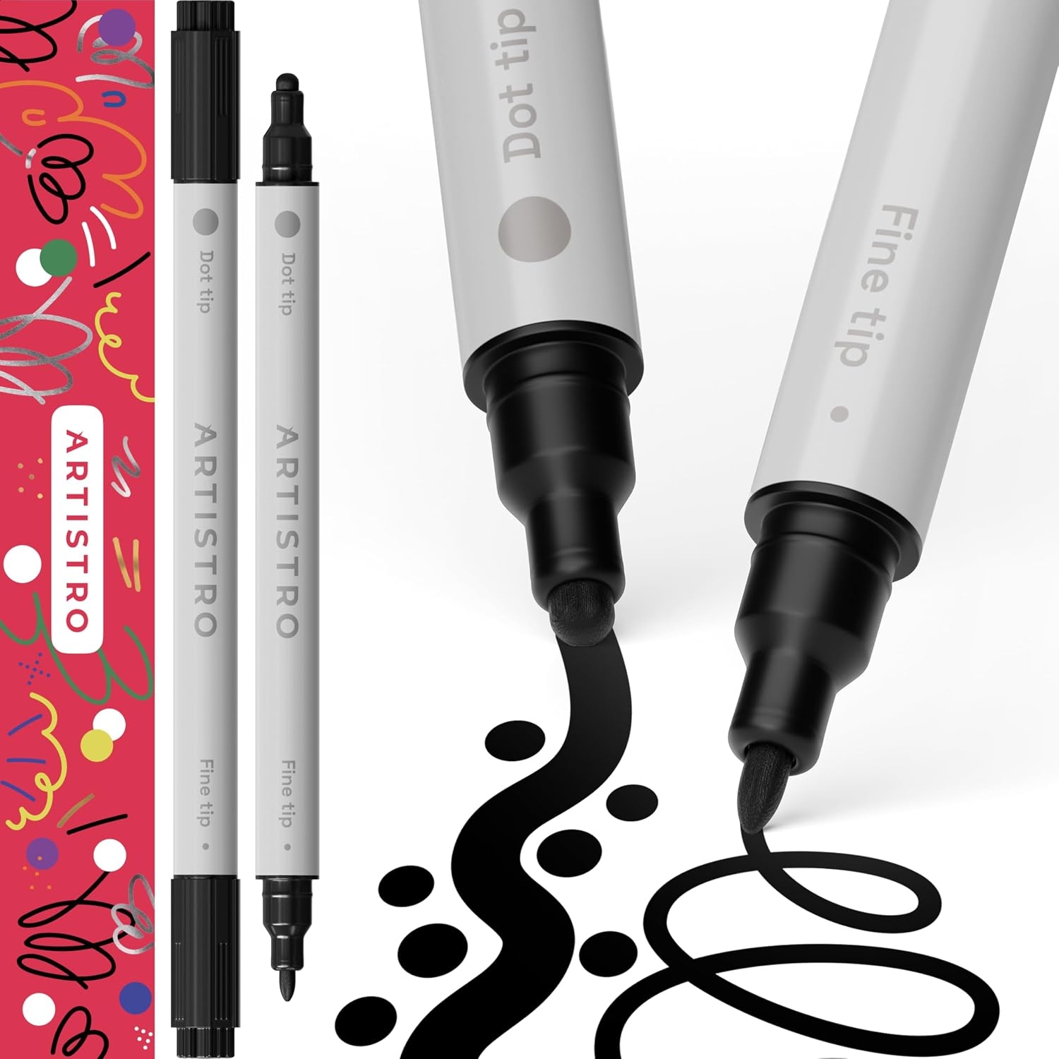 image:imageARTISTRO Black DualTip Acrylic Paint Pens Set of 2Black