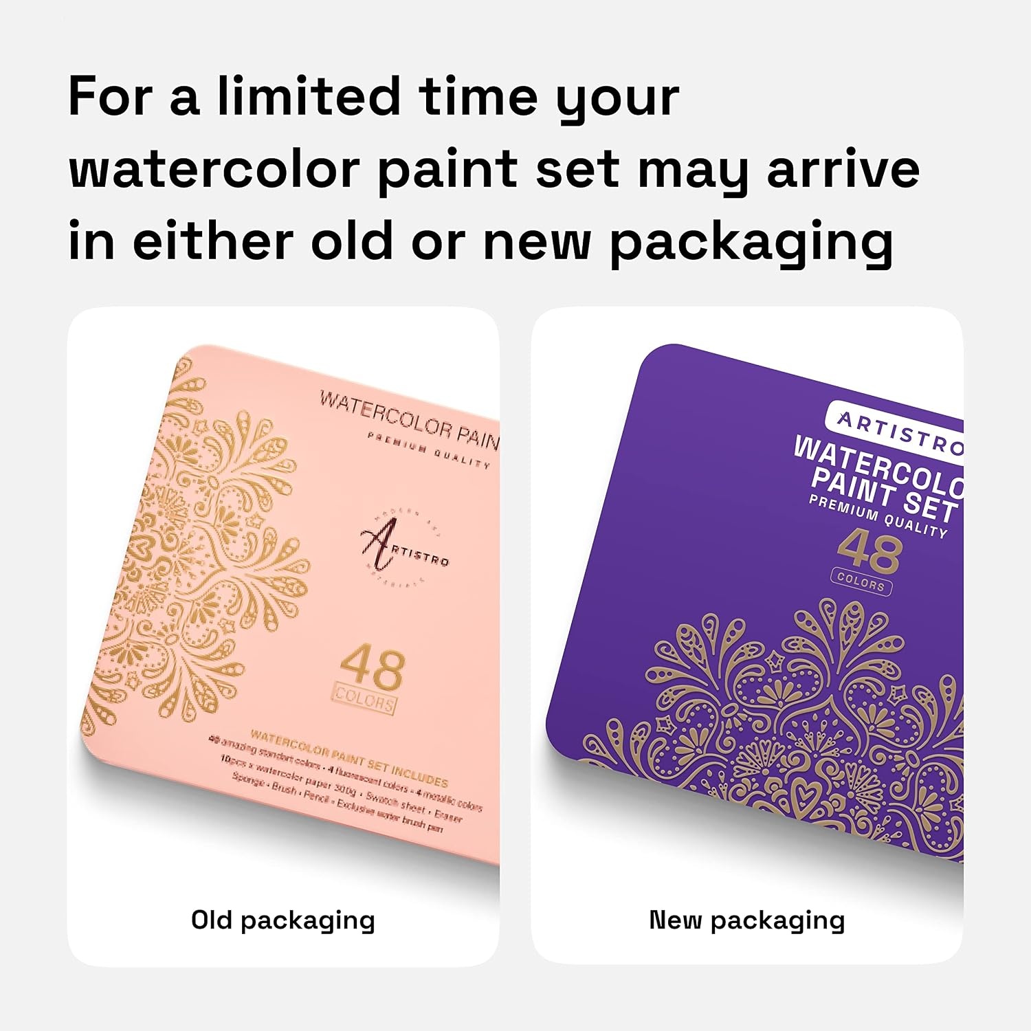image:imageARTISTRO Metallic Watercolor Paint Set with Palette amp Brush Pens 18 Color48 colors Full Size