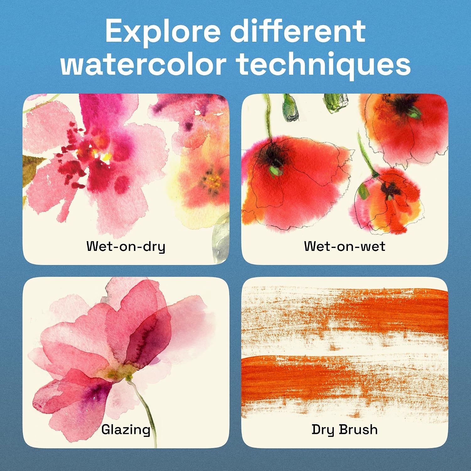 image:imageARTISTRO Metallic Watercolor Paint Set with Palette amp Brush Pens 18 Color50 Colors Portable Folded