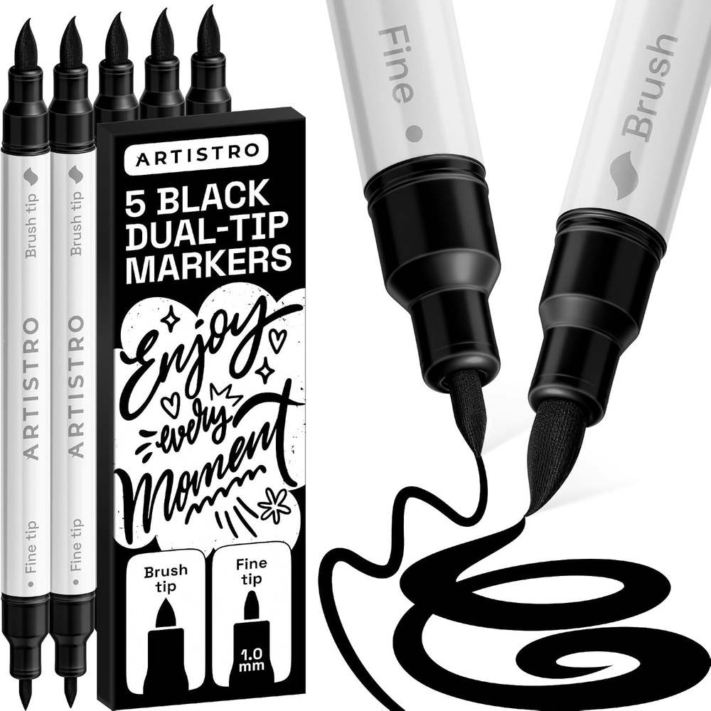 image:imageARTISTRO 36 Mixed Colors DualTip Acrylic Paint Marker Pens for DrawingBlack