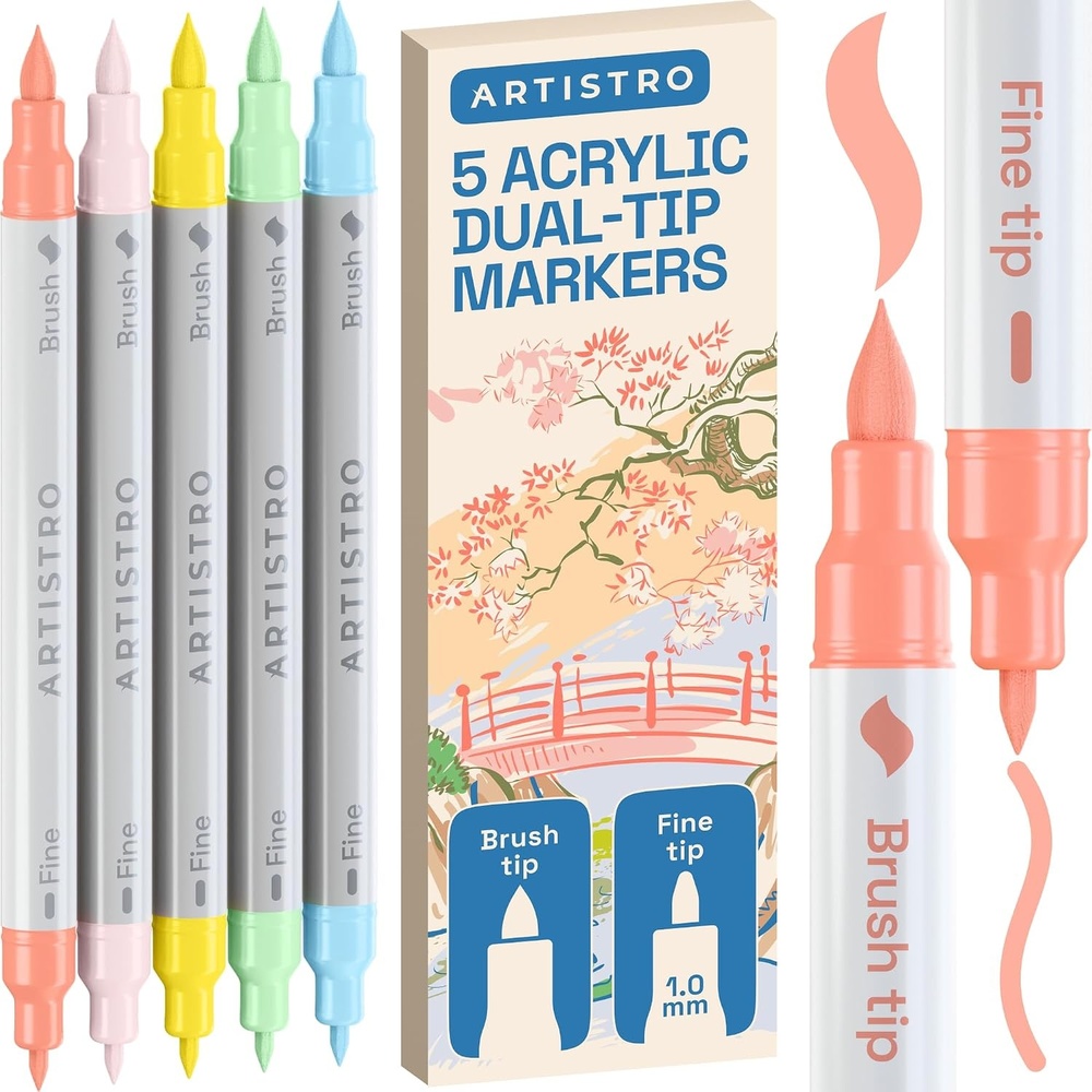 image:imageARTISTRO 36 Mixed Colors DualTip Acrylic Paint Marker Pens for DrawingPastel