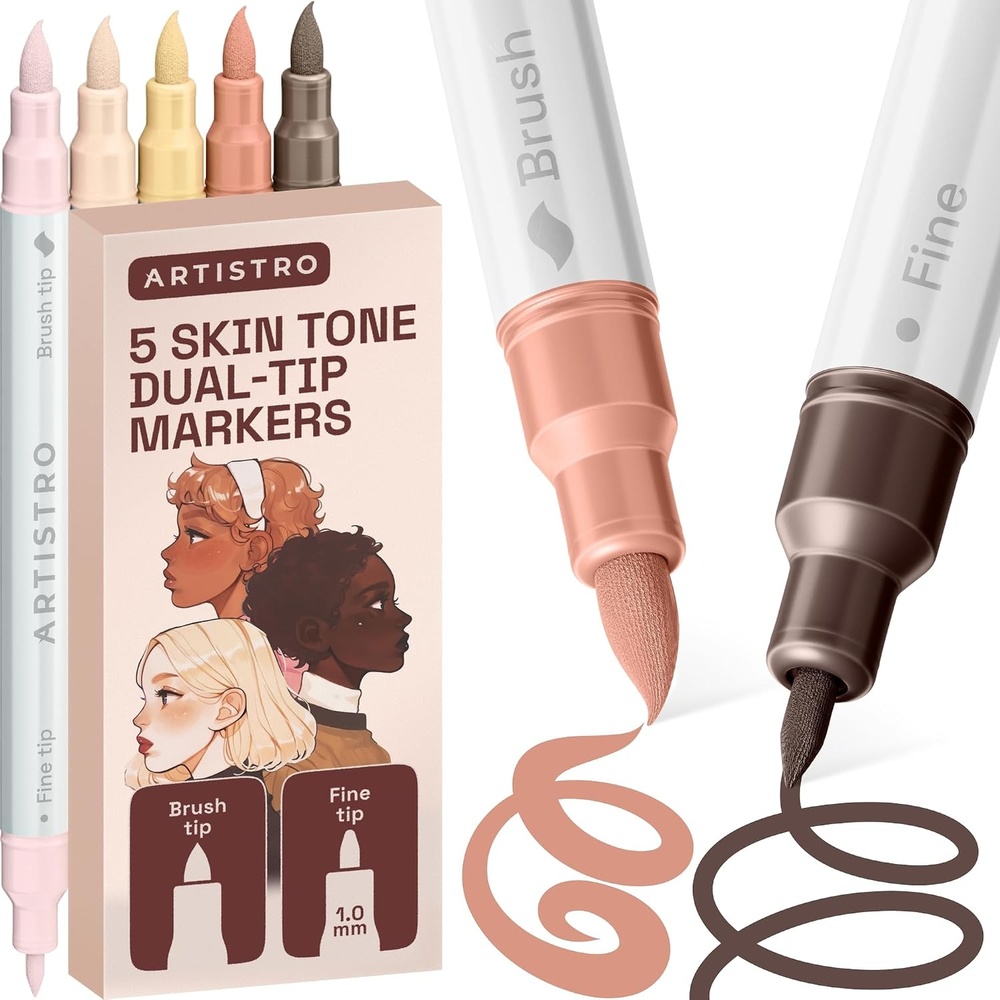 image:imageARTISTRO 36 Mixed Colors DualTip Acrylic Paint Marker Pens for DrawingSkin Tones
