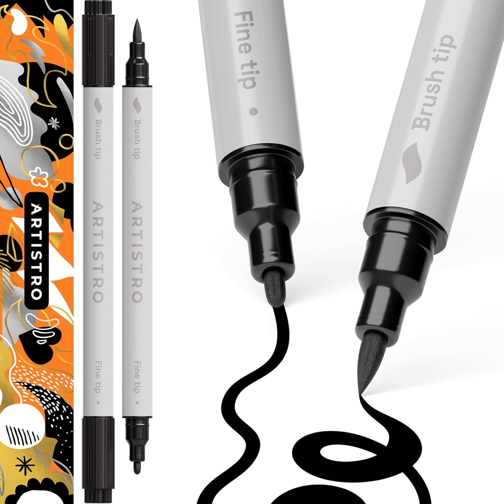 image:imageARTISTRO Black DualTip Acrylic Paint Pens Set of 2Black
