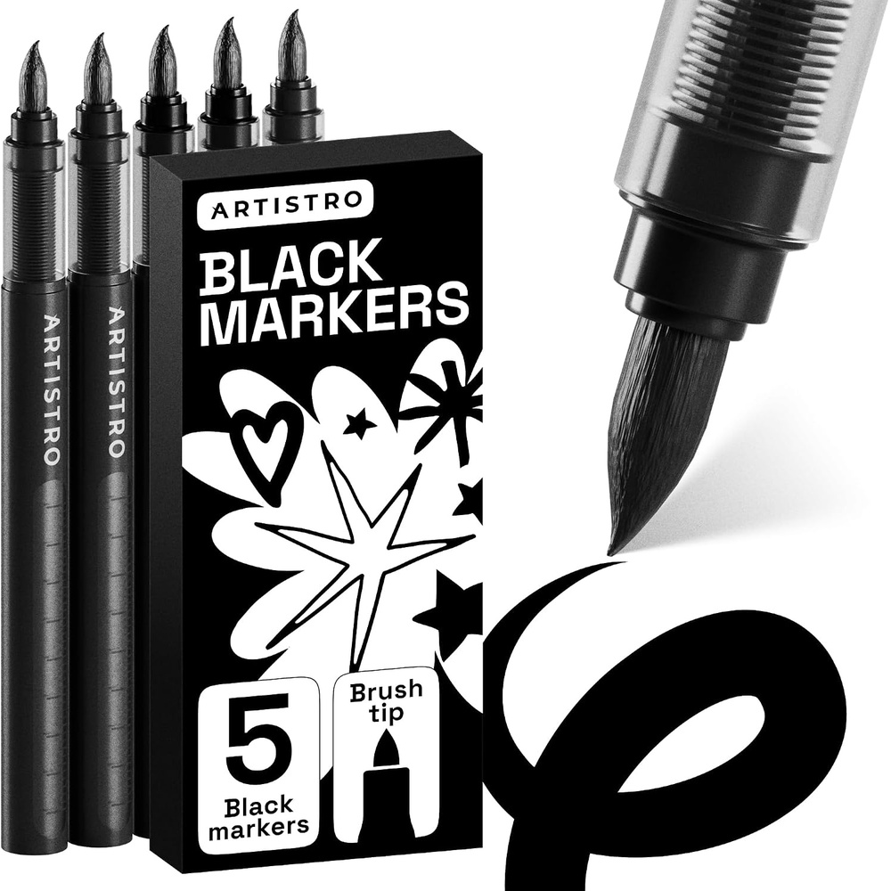 image:imageARTISTRO Black Paint Pens Jumbo Tips Set of 5Black
