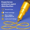 ARTISTRO Black Acrylic Paint Markers – 0.7mm Extra Fine-Tip – Set of 2(Glitter Gold)