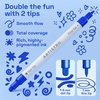 ARTISTRO Black Dual-Tip Acrylic Paint Marker Pens – Set of 5(Blue Tones)
