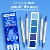 ARTISTRO Black Dual-Tip Acrylic Paint Marker Pens – Set of 5(Blue Tones)
