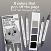 ARTISTRO Black Dual-Tip Acrylic Paint Marker Pens – Set of 5(Gray Tones)