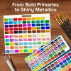 ARTISTRO Metallic Watercolor Paint Set with Palette & Brush Pens – 18 Color(100 Colors Portable Travel Limited)